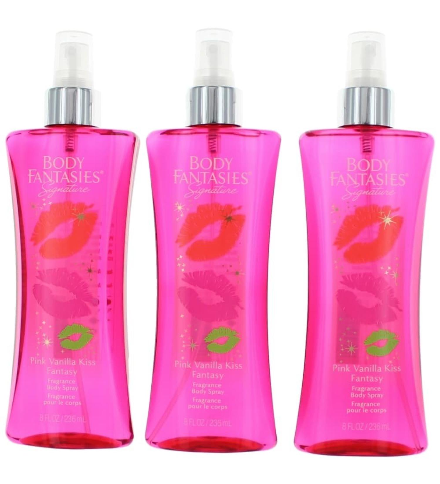 Pink Vanilla Kiss Fantasy 3 Pack 8oz Fragrance Body Spray women