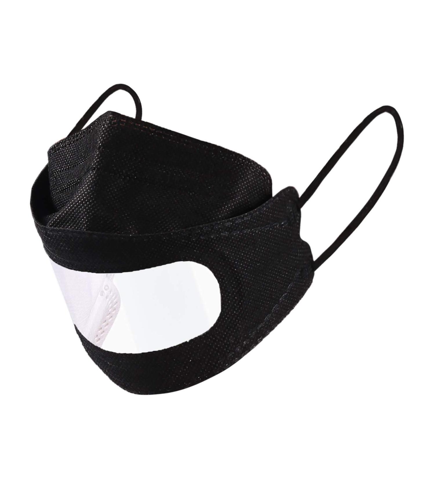 Wangely 10-Pack Adult Disposable Mouth Protection with Transparent Window | 4-Layer High Filtration | Breathable Anti-Fog Mask for Deaf/Hard of Hearing | Black - Buy Online on GoSupps.com