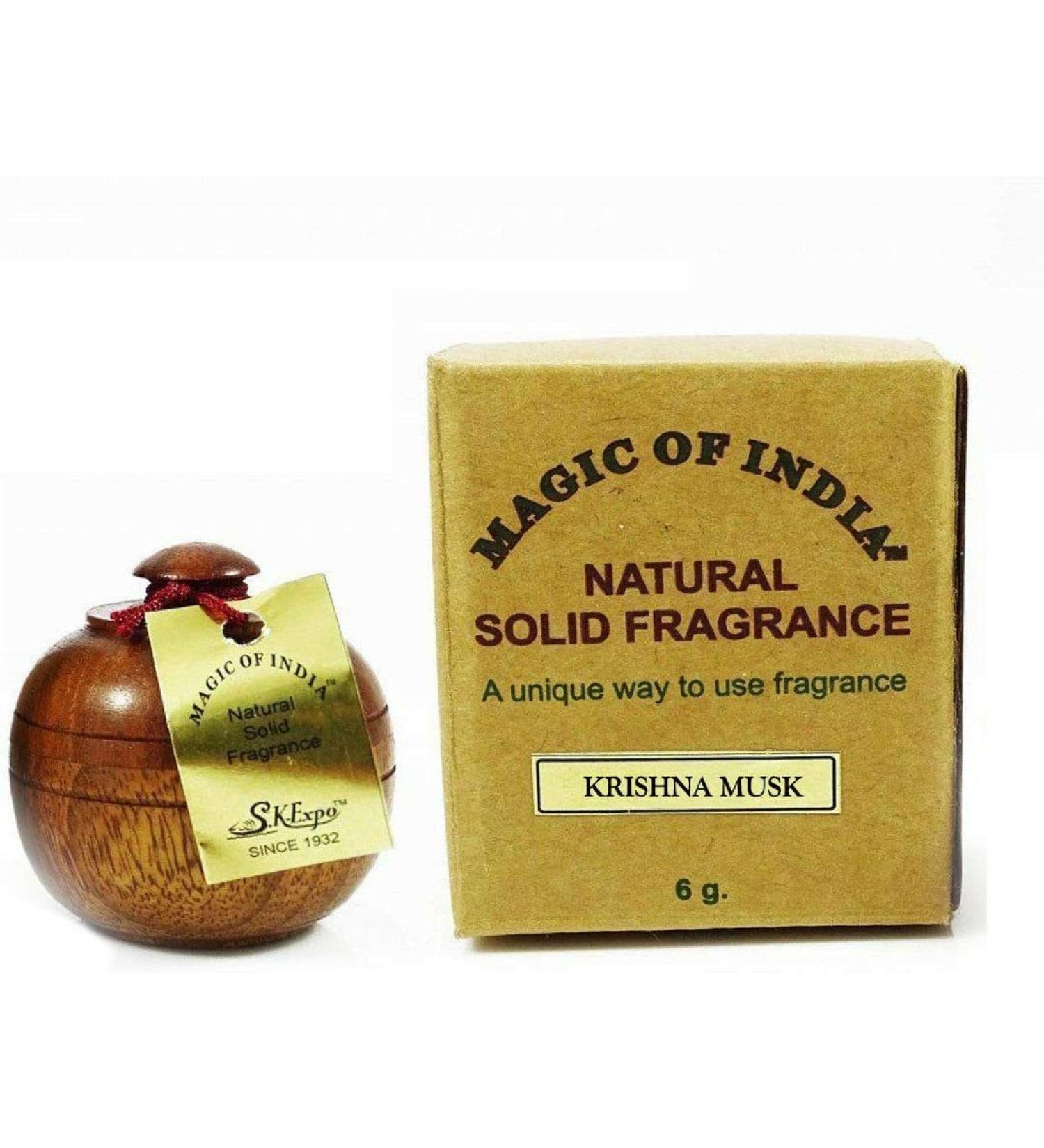 RSGM 6gm Natural Krishna Musk Solid Perfume in Wooden Jar for Men/Women 0.21 Ounce (Pack of 1)