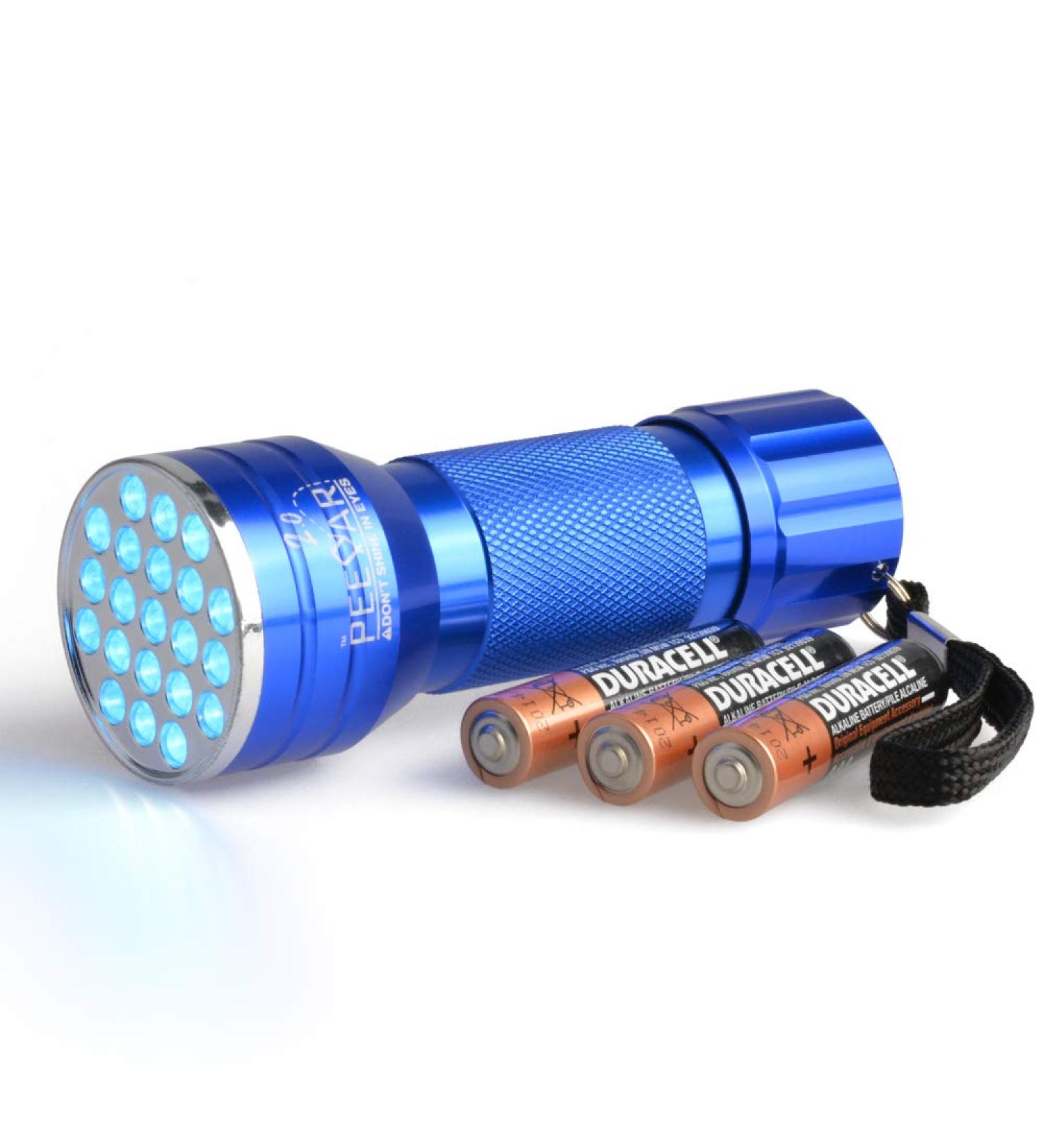 PeeDar 2.0 UV Pet Urine Detector Black Light LED Flashlight + Cat & Dog Behaviour Guide. Ultra Bright Optimal 380-385NM Wavelength Finds Invisible Stains Instantly! Stop Pet Pee Issues Forever - Buy Online on GoSupps.com
