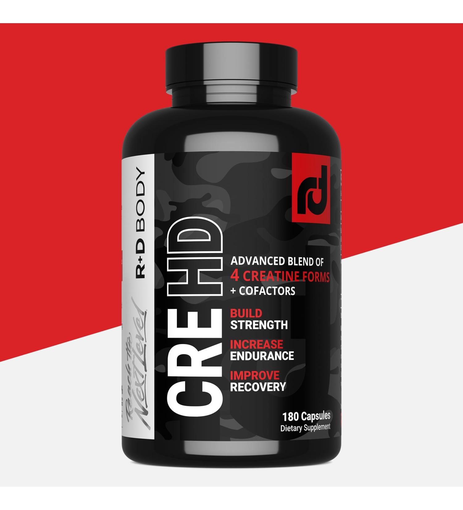 CreHD - Advanced Creatine Blend + Cofactors - 180 Capsules - Support Lean Muscle Endurance and Recovery