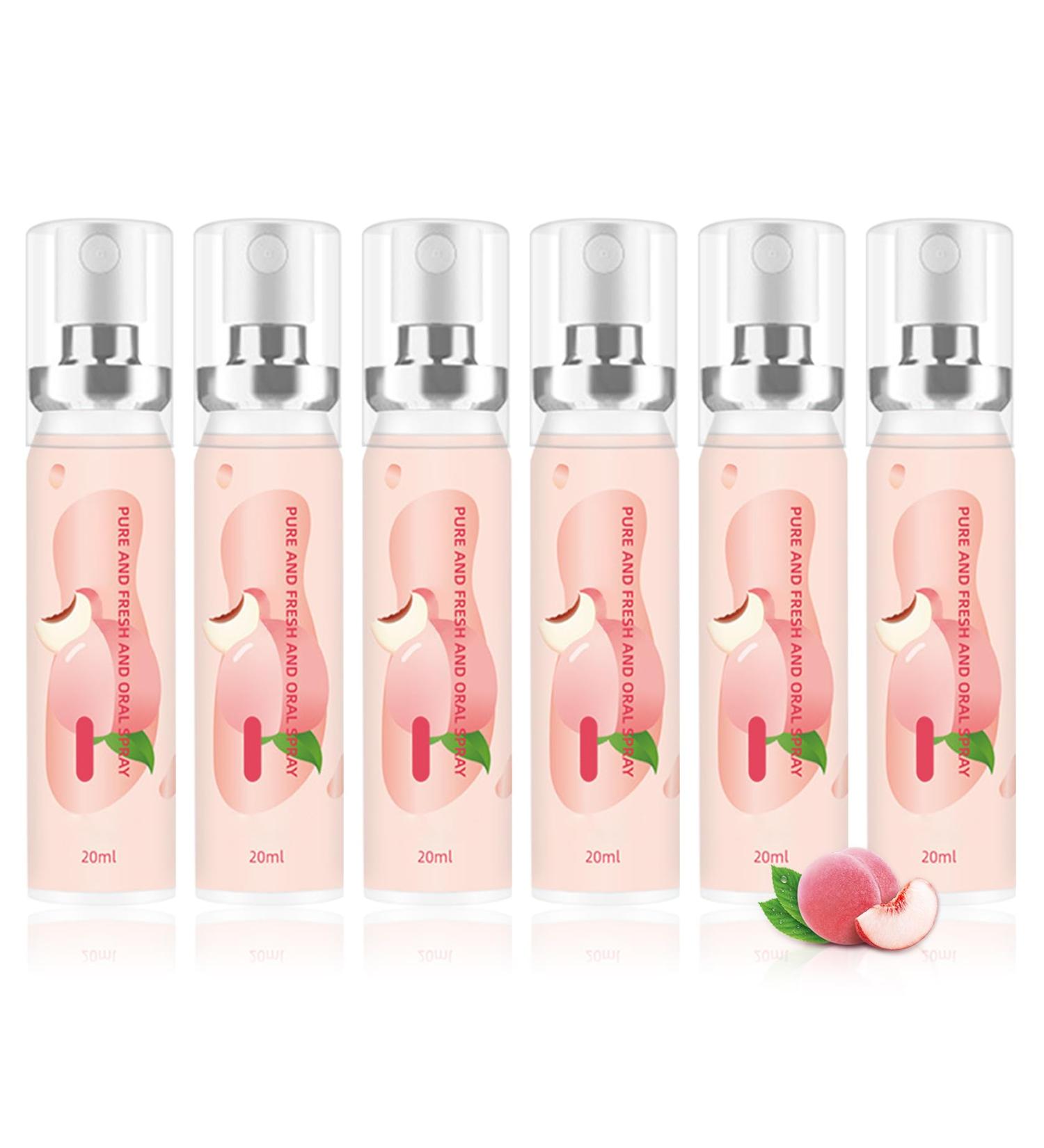 6PCS Oral Breath Spray Fruit Flavor Mouth Spray Breath Freshener Oral Care Portable Long Lasting Refreshing Mouth Spray Peach - Buy Online on GoSupps.com
