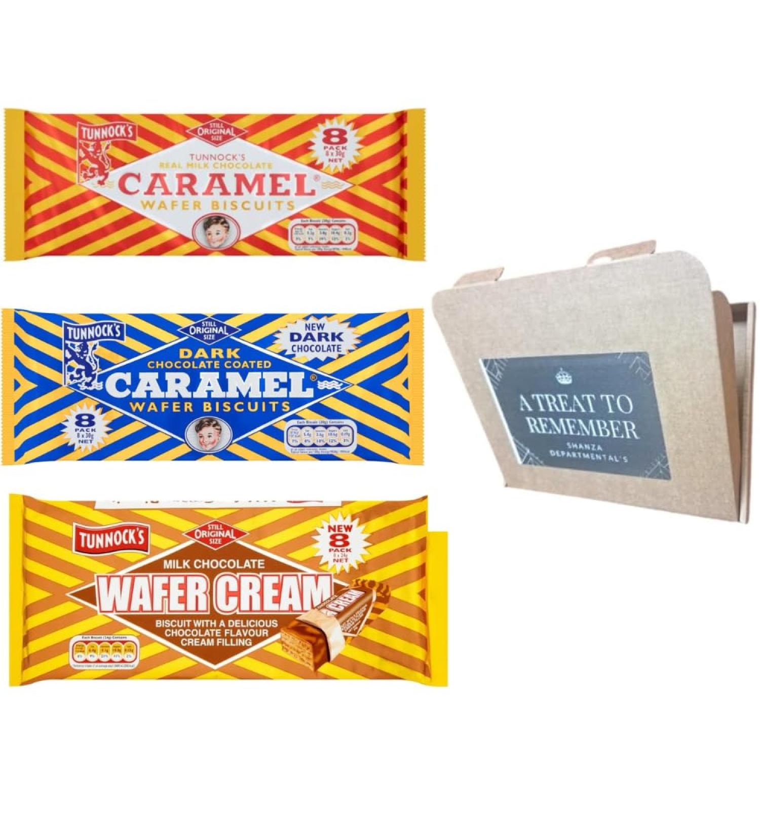 Tunnock s Milk Chocolate Caramel Wafers and Tunnocks Dark Chocolate Caramel Wafers And Tunnock's Milk Chocolate Wafer Cream Tunnock s Variety Bundle - Buy Online on GoSupps.com