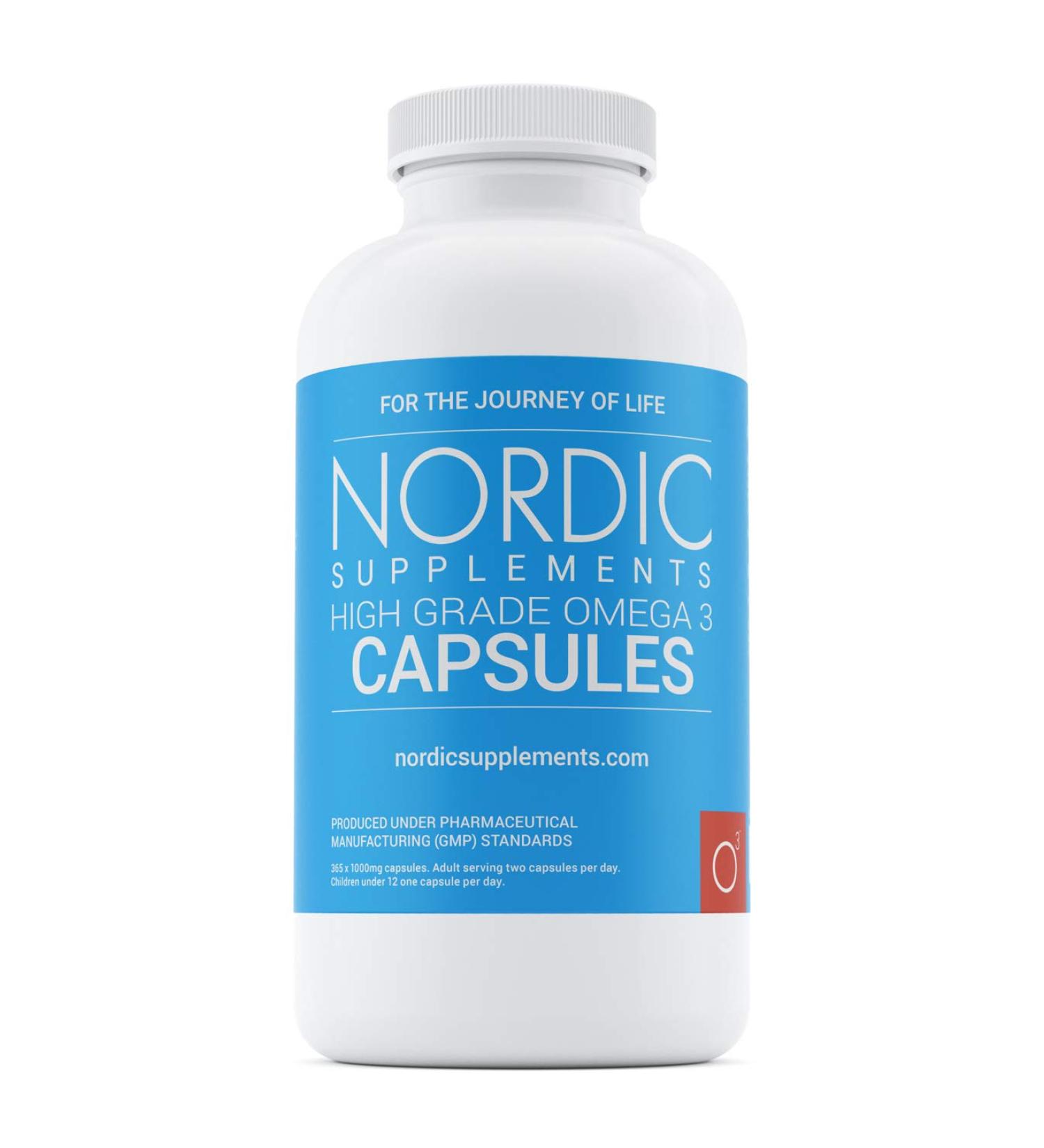Nordic Supplements High Strength Omega 3 Fish Oil Capsules 1000mg - 365 Count - Buy Online on GoSupps.com