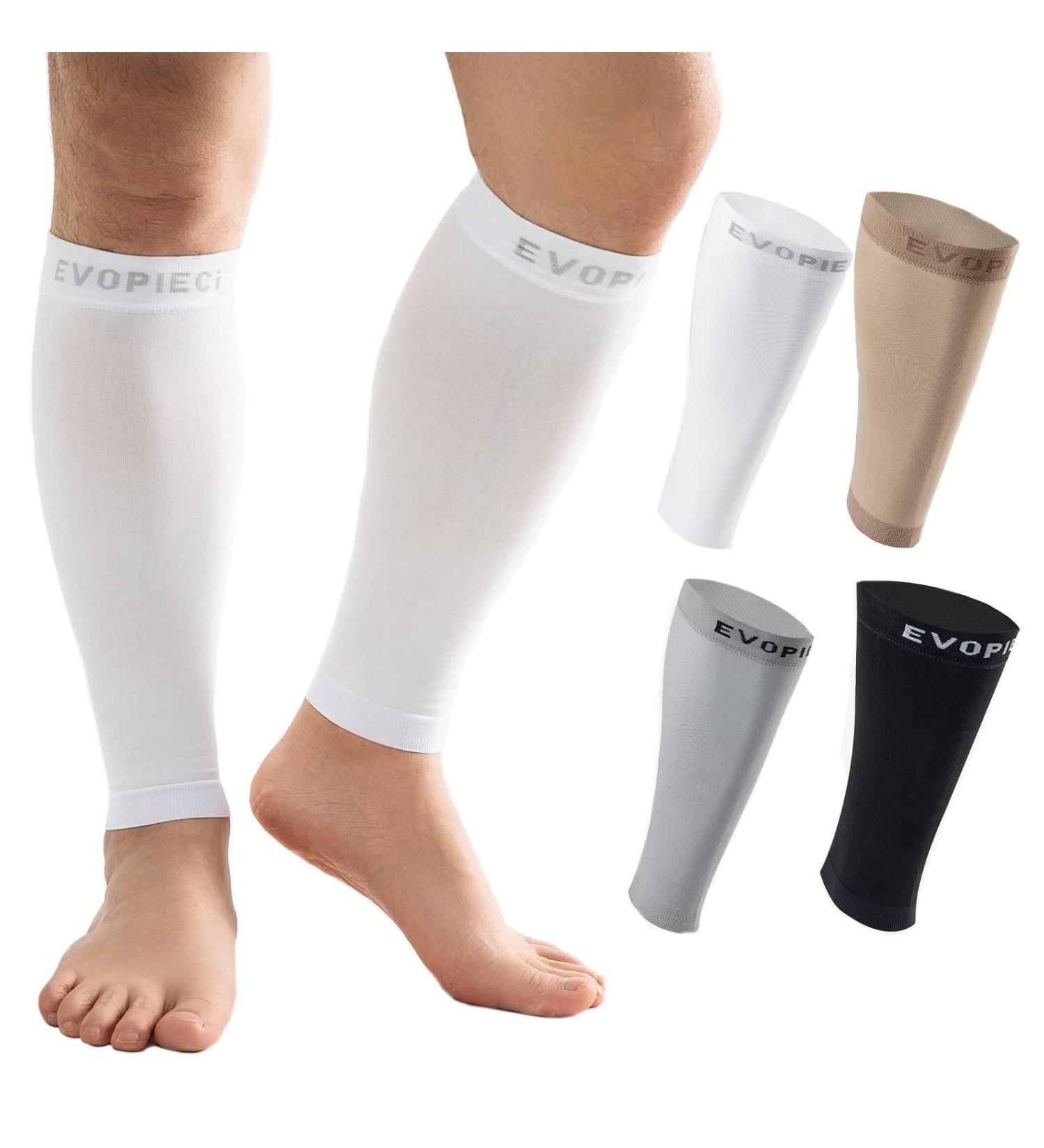 Calf Compression Sleeve for Men & Women | 20-30mmHg Shin Splint Pain Relief - White XX-Large - Buy Online on GoSupps.com