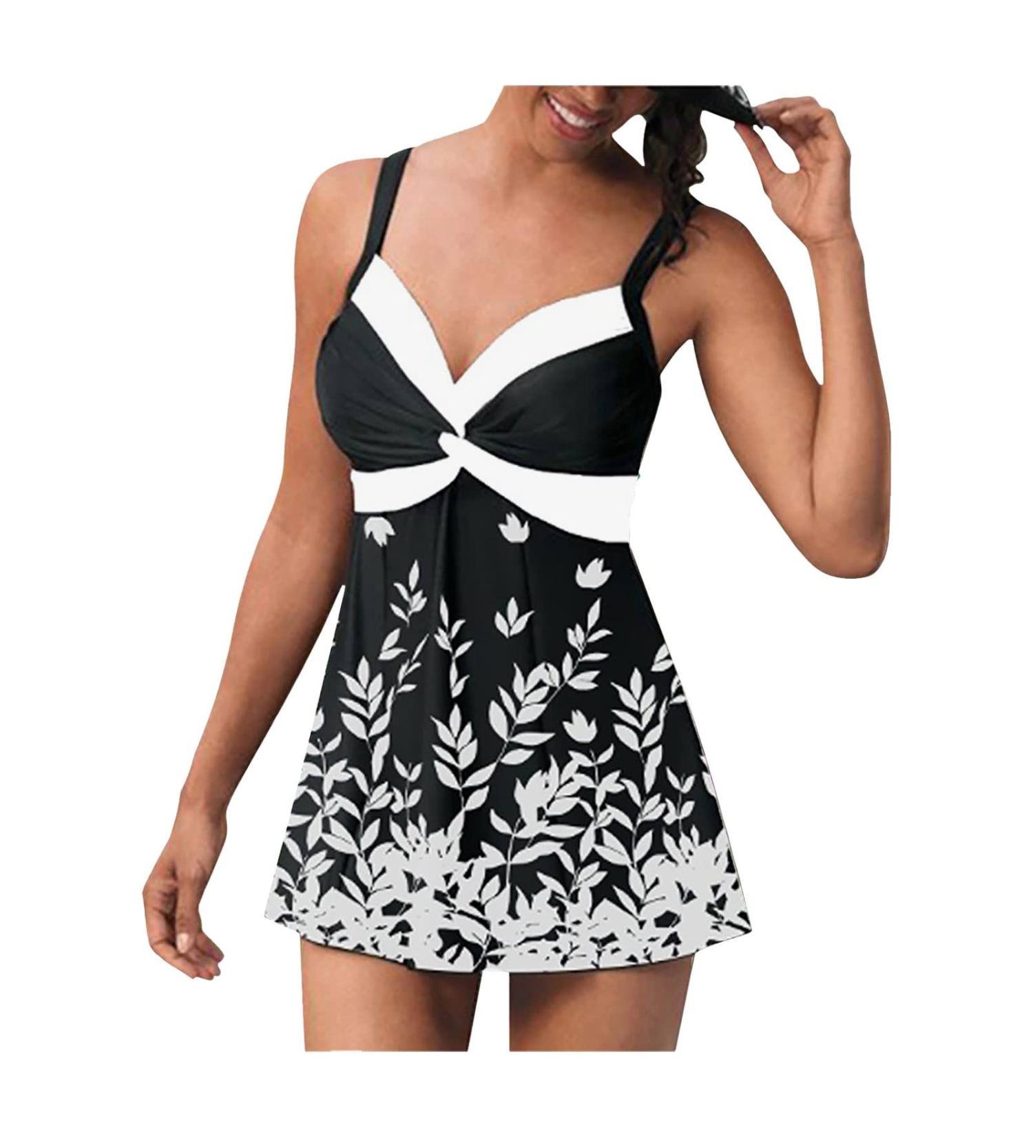 Womens Tankini Set Two-Piece Swimming Costume Racerback Tank Tops with High Waisted Bottom Full Body Tummy Control Swimsuit Gradient Color Modest Bathing Suit Swimming Wear 5081-xdgde-black-d M - Buy Online on GoSupps.com