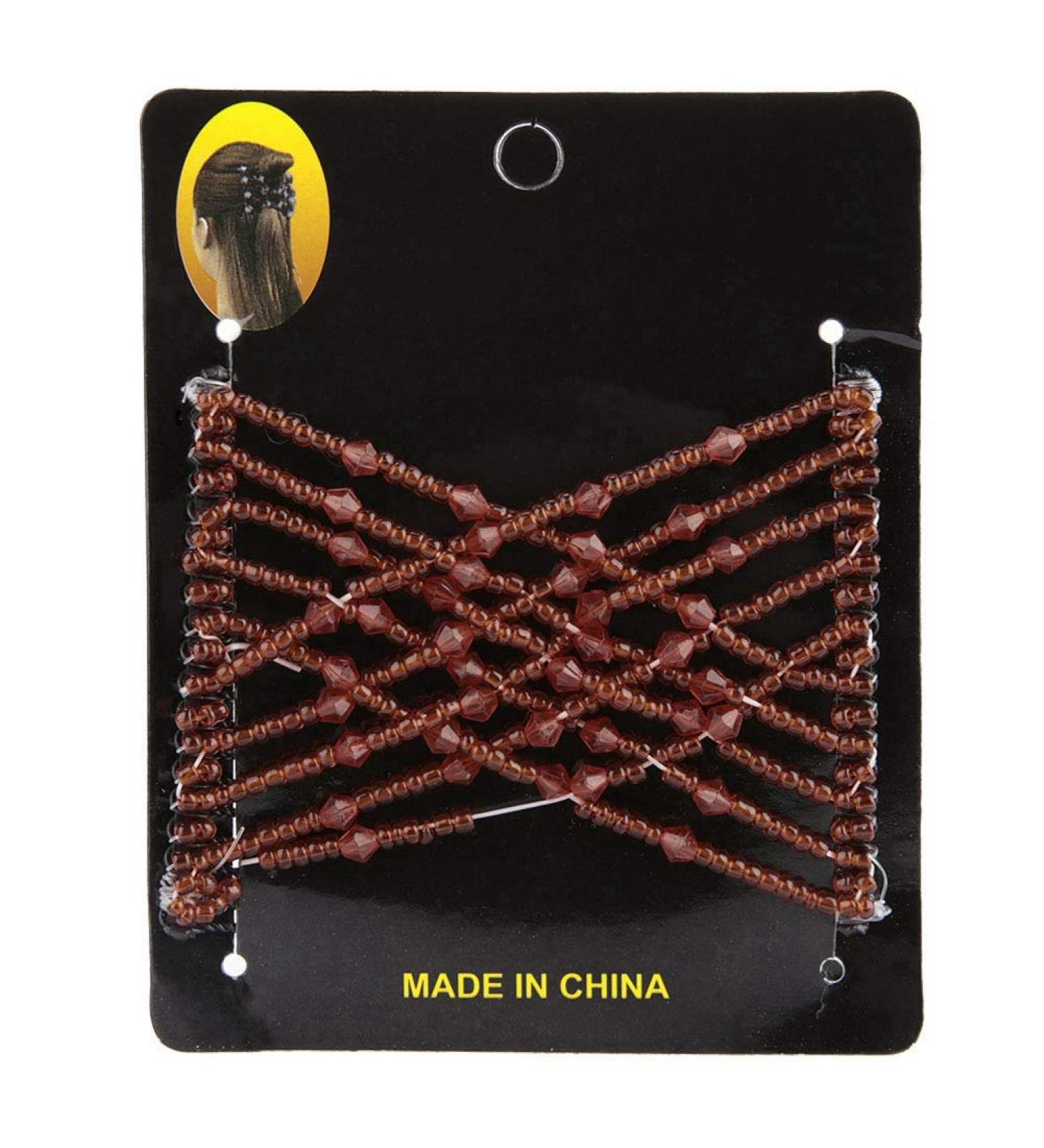 MOUMOUTEN Magic Hair Comb - Stretchable Beading Hair Slide Elastic Hair Comb Beading Hair Accessory for Weddings and Daily Use (Coffee) - Buy Online on GoSupps.com