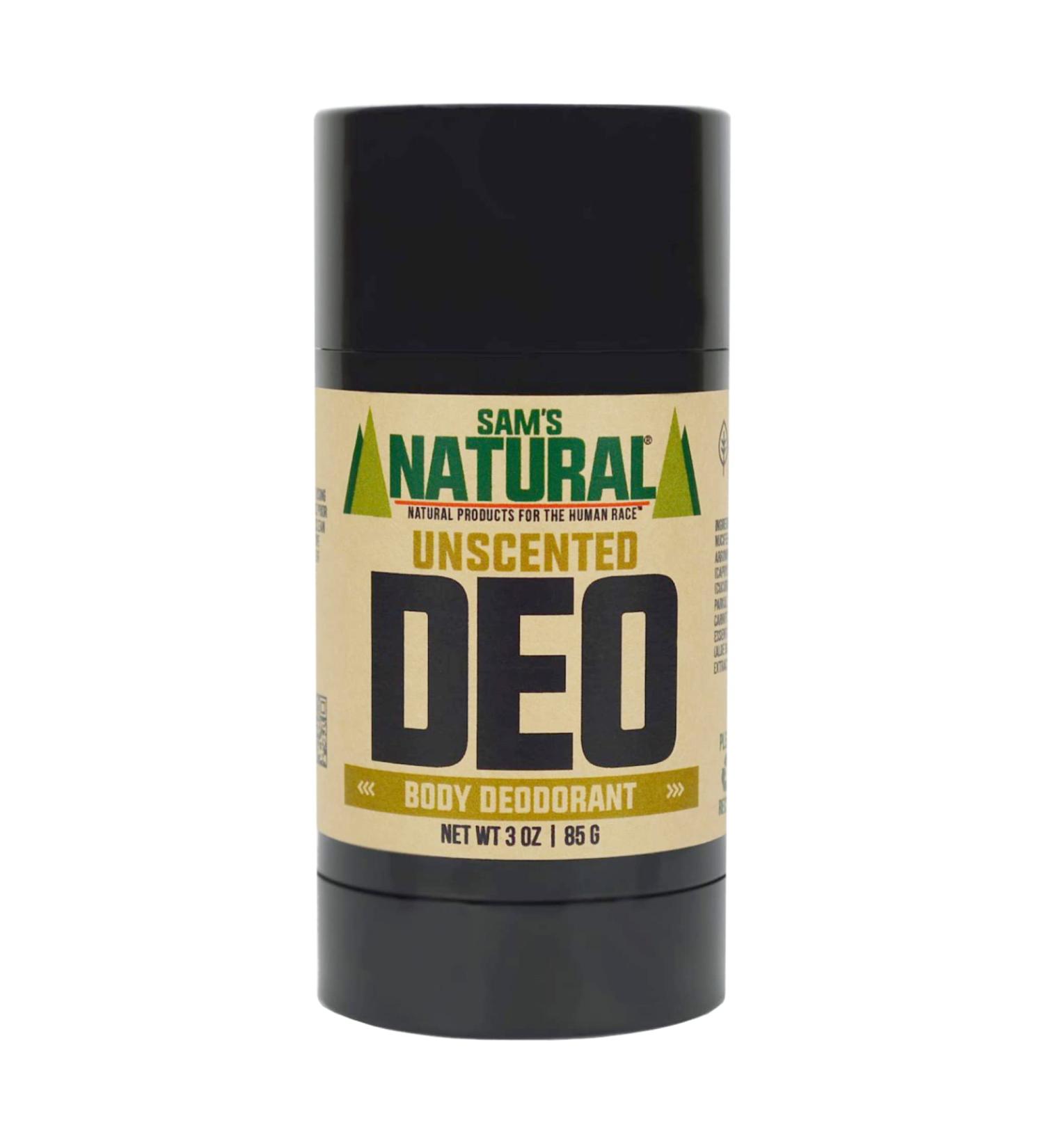 Sam s Natural Deodorant - Unscented - Holiday Gifts - Stocking Stuffers - Aluminum Free DEO - No phthalates parabens sulfates or dyes - For Men Women Unisex - Vegan Cruelty Free - 3 oz - Buy Online on GoSupps.com