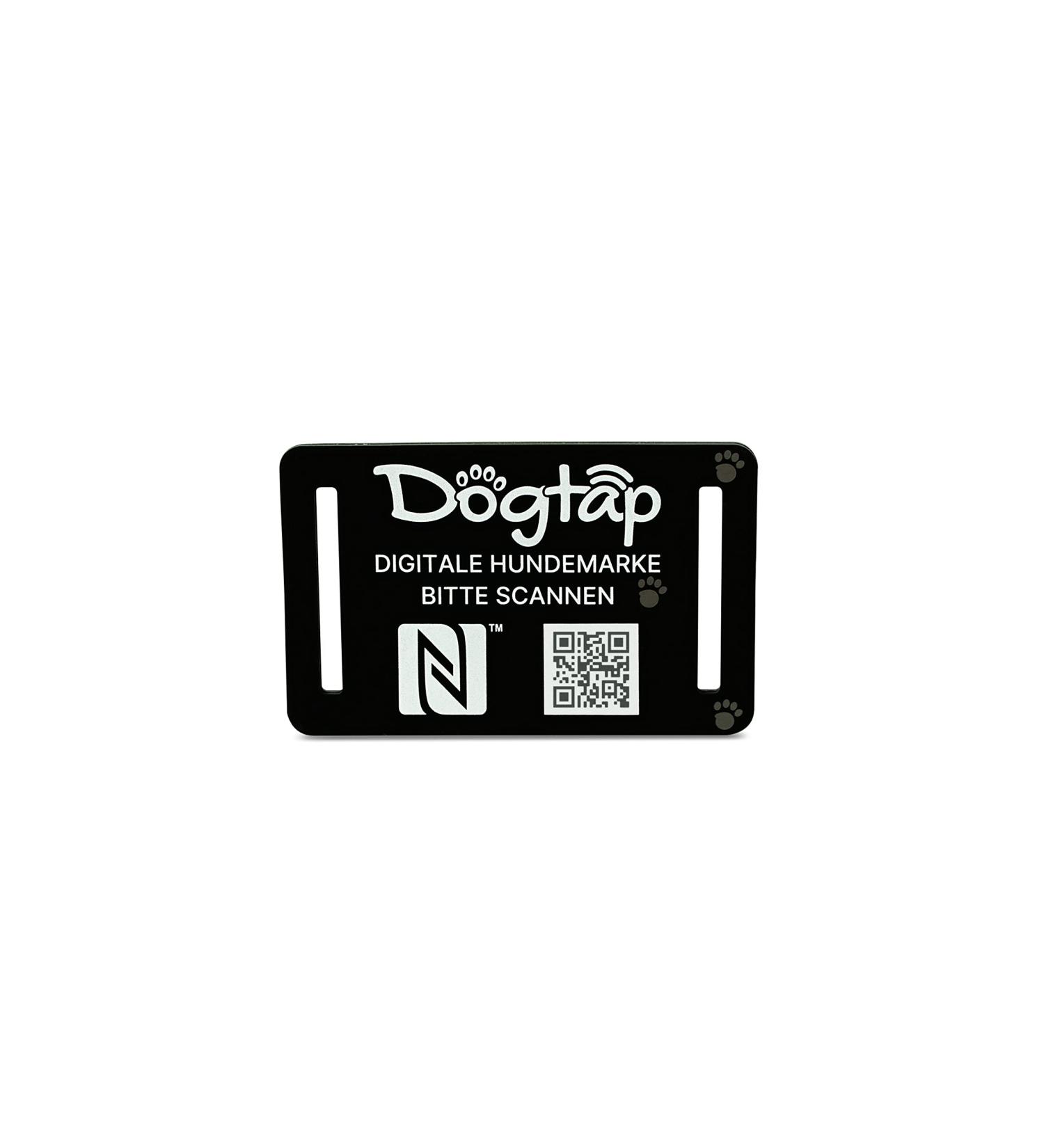DOGTAP Light Small - Intelligent NFC Dog Tag (50x30mm) | Black | Track Your Pet Internationally - Buy Online on GoSupps.com