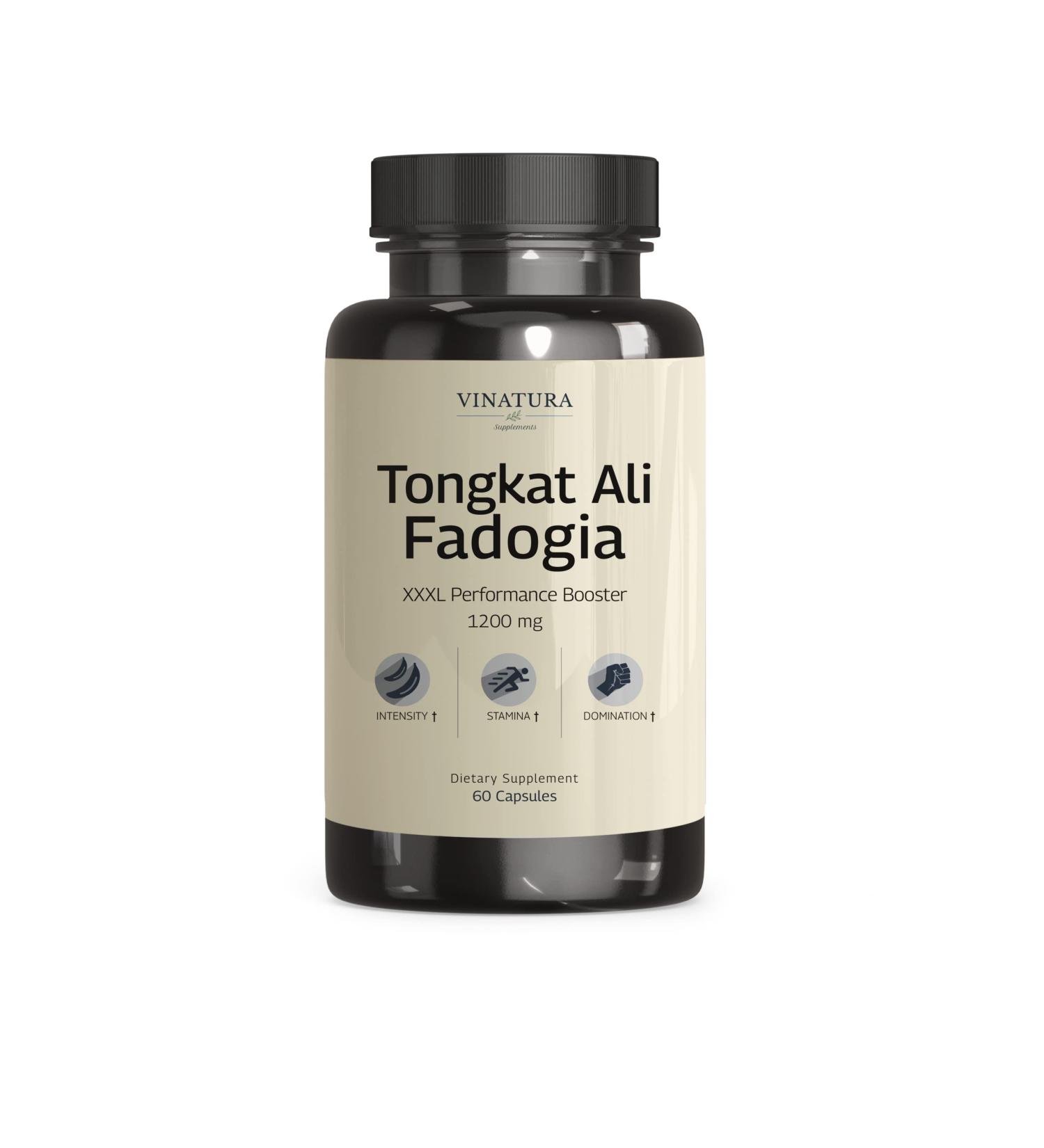 Fadogia Agrestis Tongkat Ali 1200mg - USA Made Herbal Supplement with L-Citrulline and L-Arginine | Vinatura Supplements - Buy Online on GoSupps.com