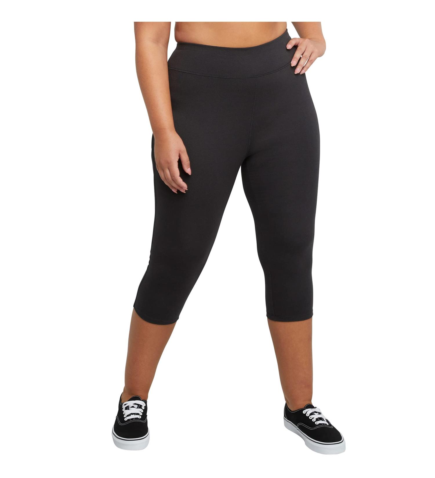 Just My Size Women's Plus Size Stretch Jersey Capri Leggings - 2X Black - Buy Online on GoSupps.com