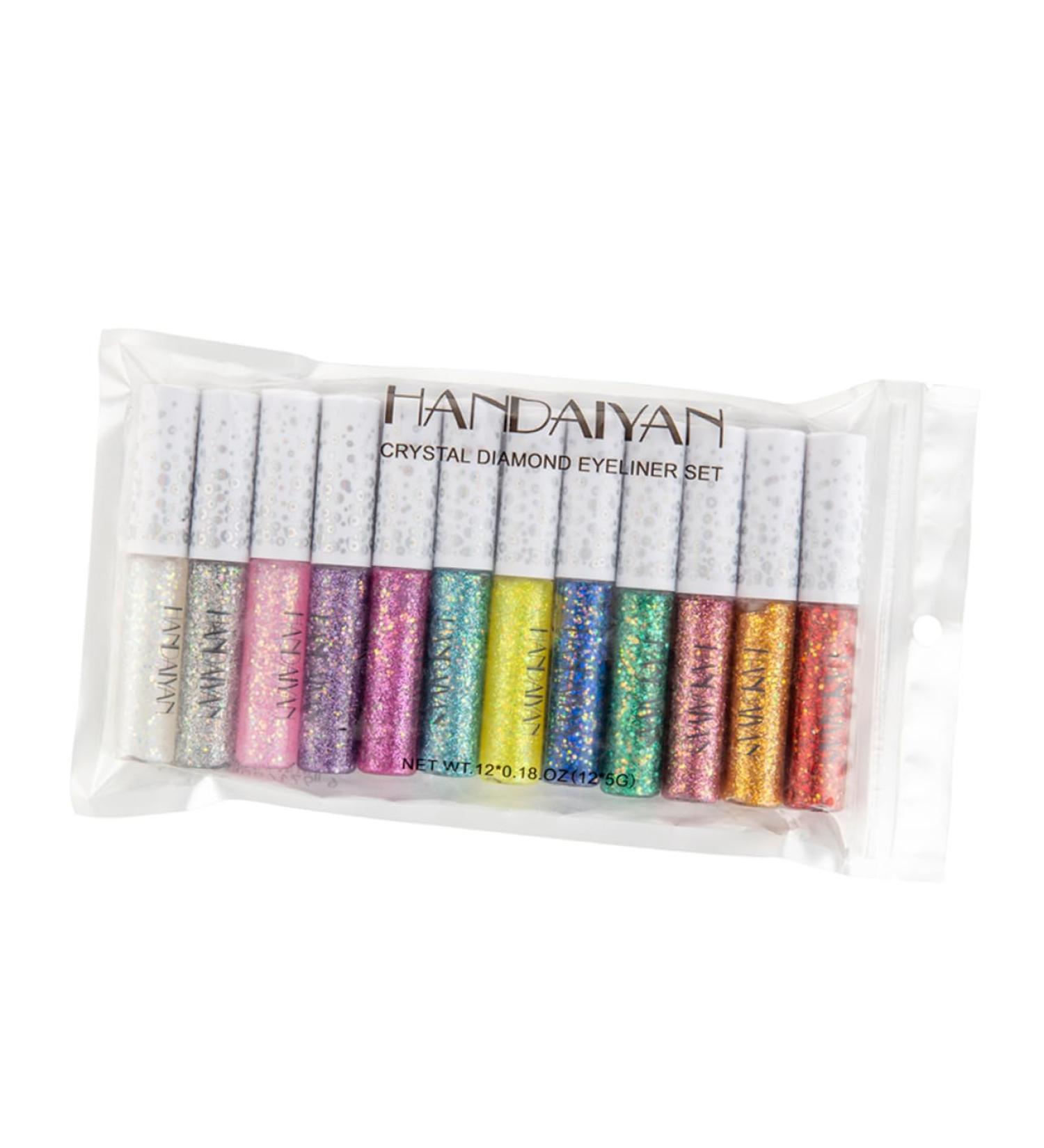 IWOWHERO 12pcs Liquid Eyeliner Eye Shadow Eyeshadow Shinny Eyeliner Glitter Eyeliner - Buy Online on GoSupps.com