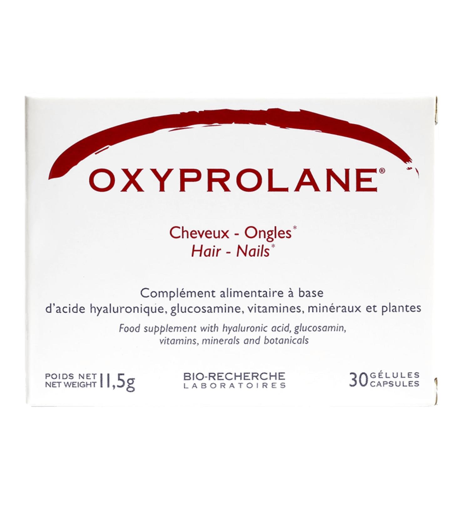 Oxyprolane Hair & Nail Hair Growth Supplement 3 Month Cure / 90 Capsules (1/d) Biotin & Hyaluronic Acid Made in France - Buy Online on GoSupps.com