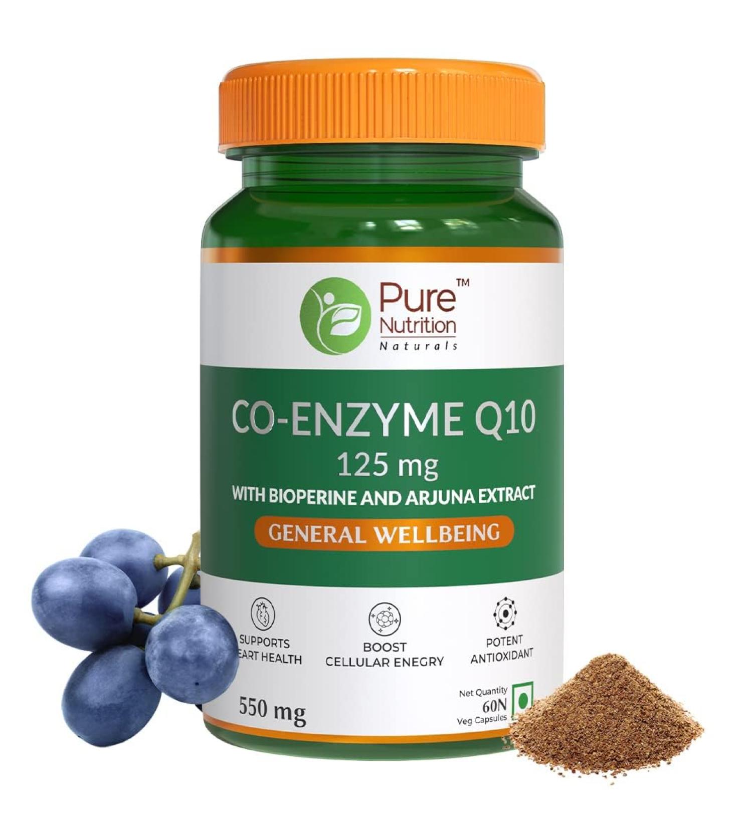 Bio Coenzyme Q10 125mg 60 Veg Capsules High Absorption CoQ10 Supplement with Bioperine & Arjuna Extract for Heart & Brain Health Boosts Cellular Energy Immunity Male Fertility - Buy Online on GoSupps.com