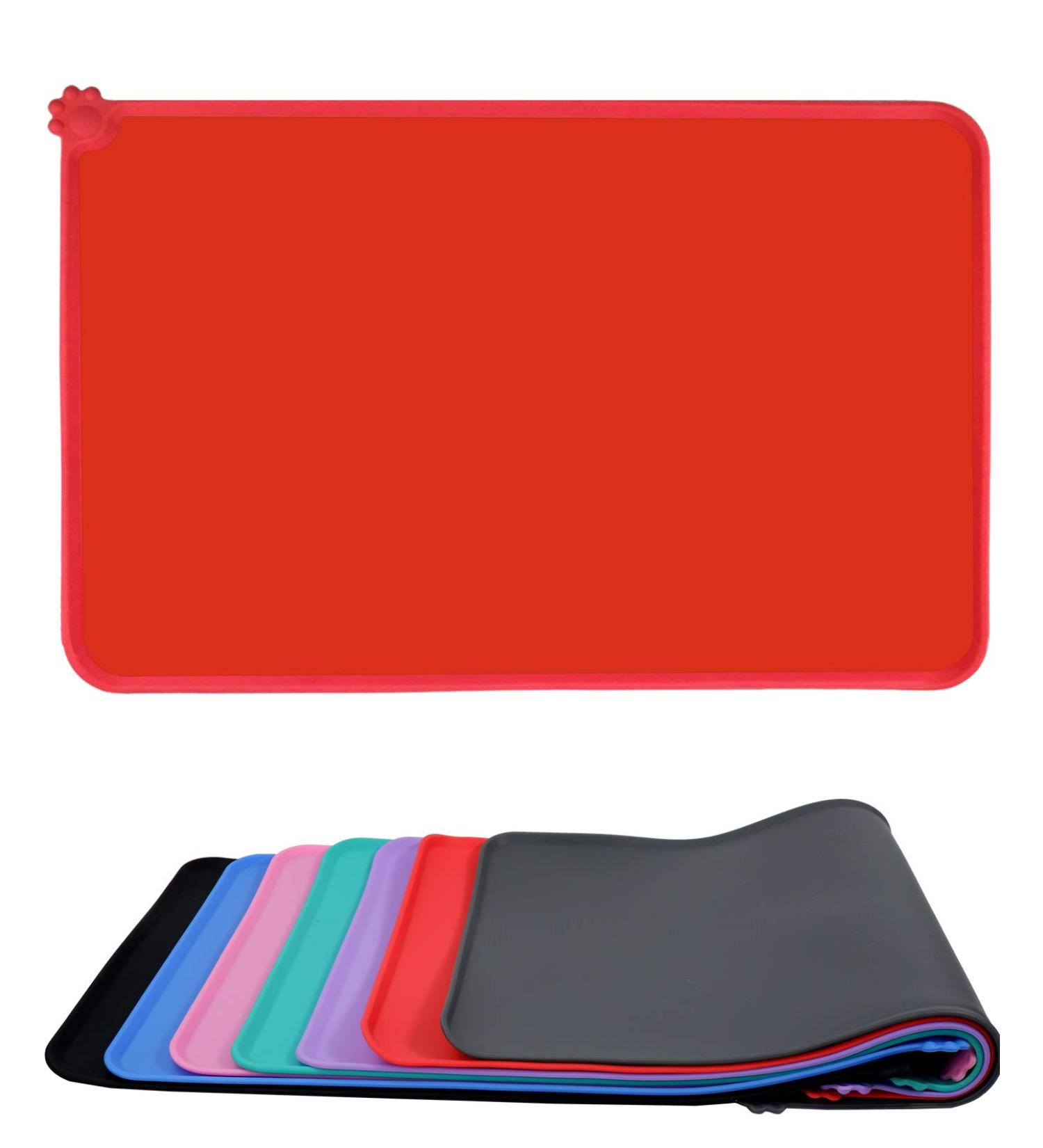 Buy Toplory Waterproof Non-Slip Silicone Feeding Mat for Dogs & Cats - 53x37cm Red | International Shipping Available - Buy Online on GoSupps.com