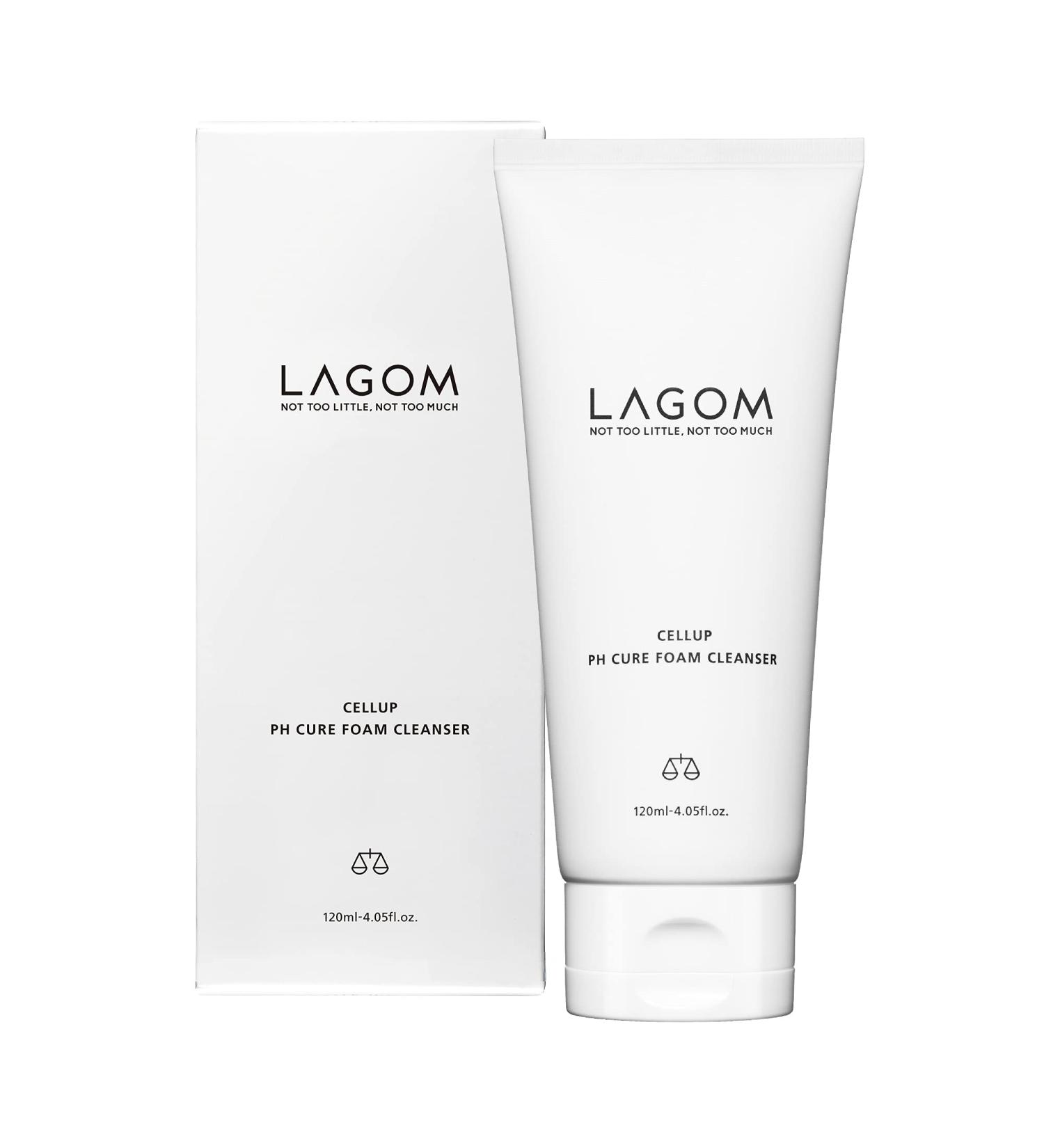 LAGOM Cellup pH Cure Foam Cleanser | Natural pH 5.5 Gentle Facial Wash for Sensitive Dry & Oily Skin | Alcohol-Free Hydrating Cream 120ml - Buy Online on GoSupps.com