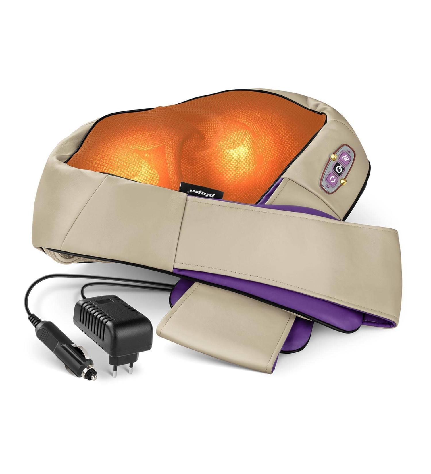 Physa Neck Massage Device - Heated Neck & Shoulder Massager Pillow with 8 Heads & Dual Direction - PH-24NM-1 (Beige) | International Shipping - Buy Online on GoSupps.com
