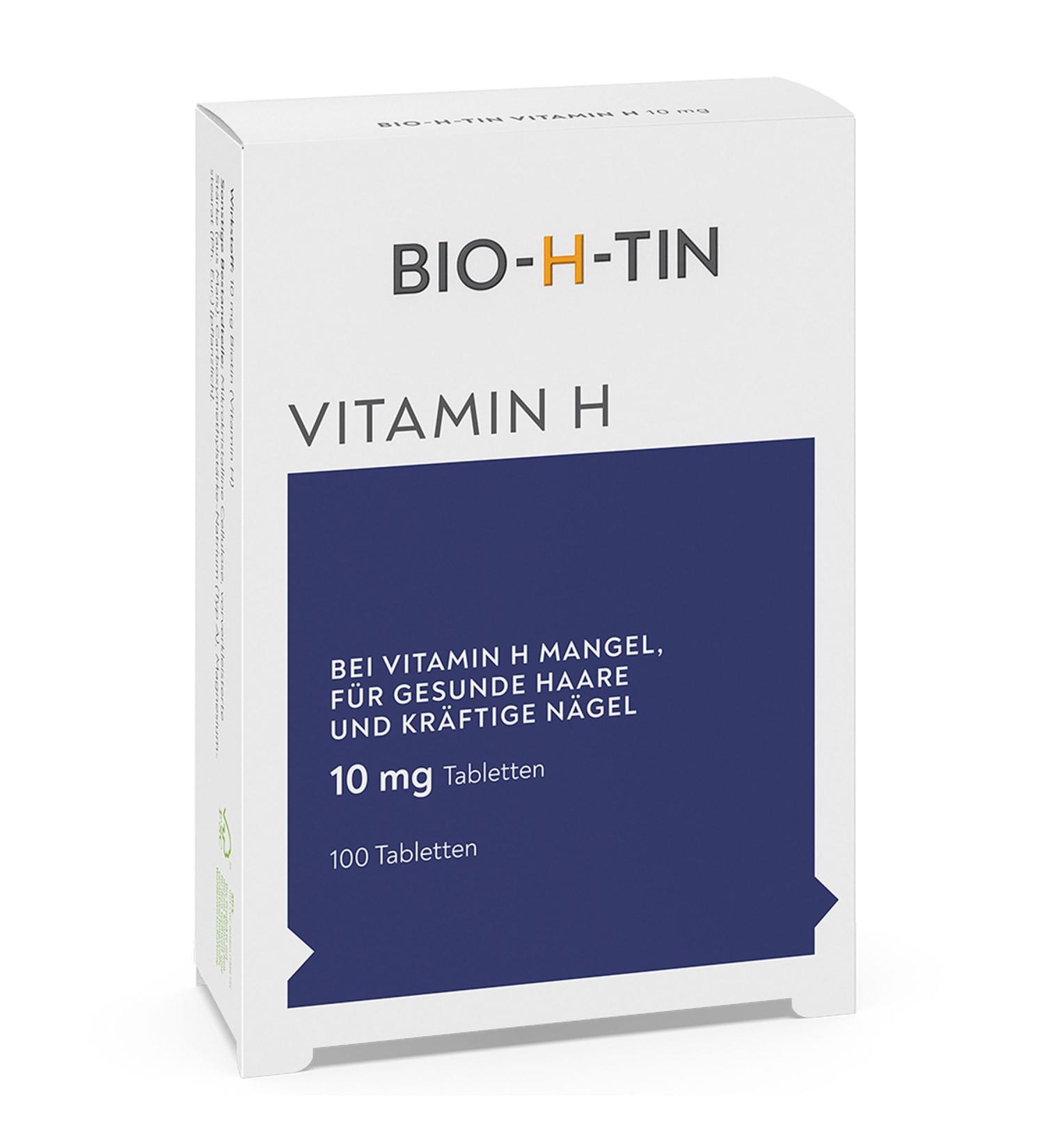 BIO-H-TIN Vitamin H 10 mg - Biotin for Healthy Hair & Nails | 100 Tablets - Boost Growth & Strength - Buy Online on GoSupps.com