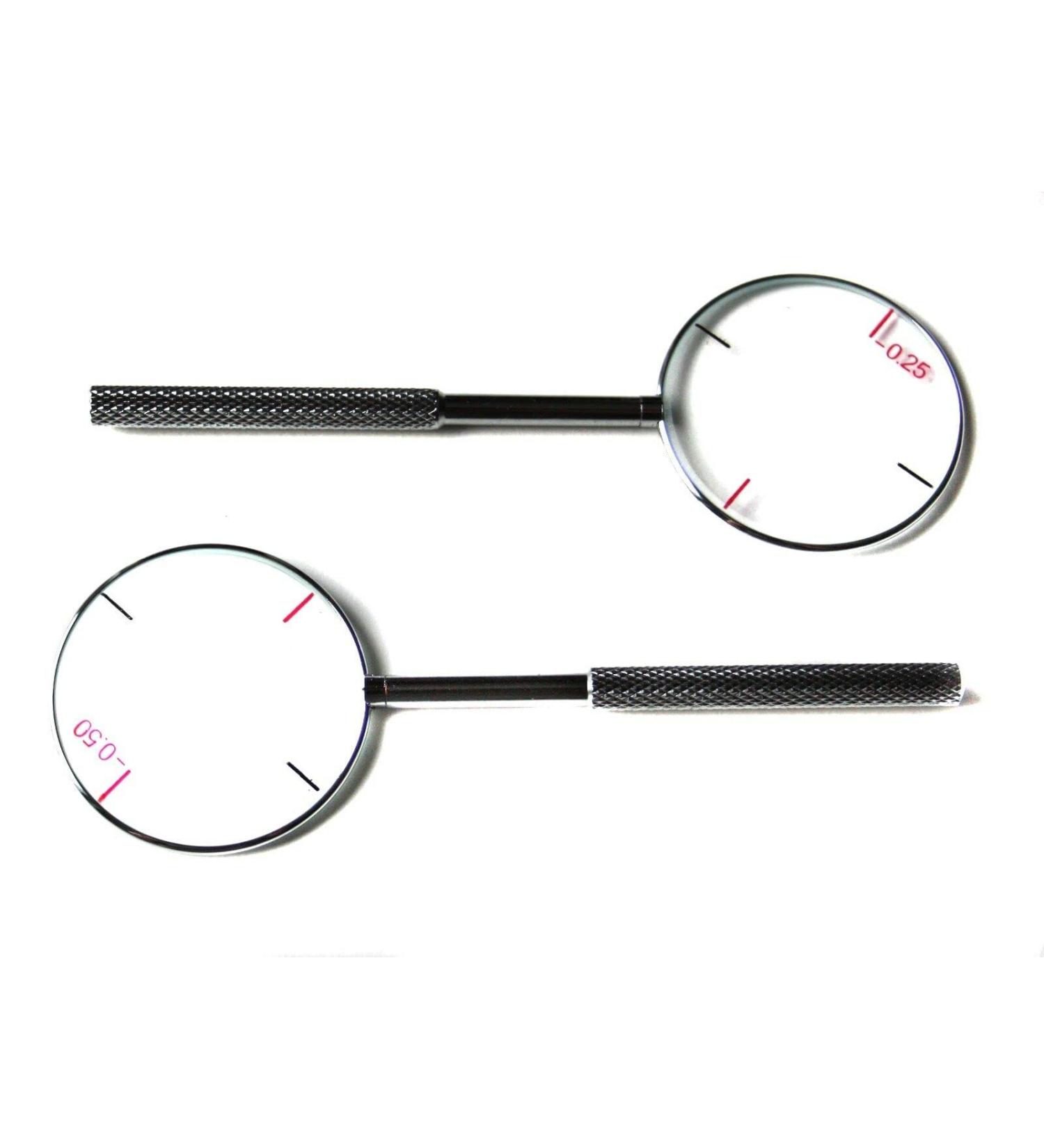 argus cross cylinder +/- 0.25 dpt. +/- 0.50 dpt. +/- 1.00 dpt. Refraction for opticians (set +/-0.25 & +/-0.50 dpt.)