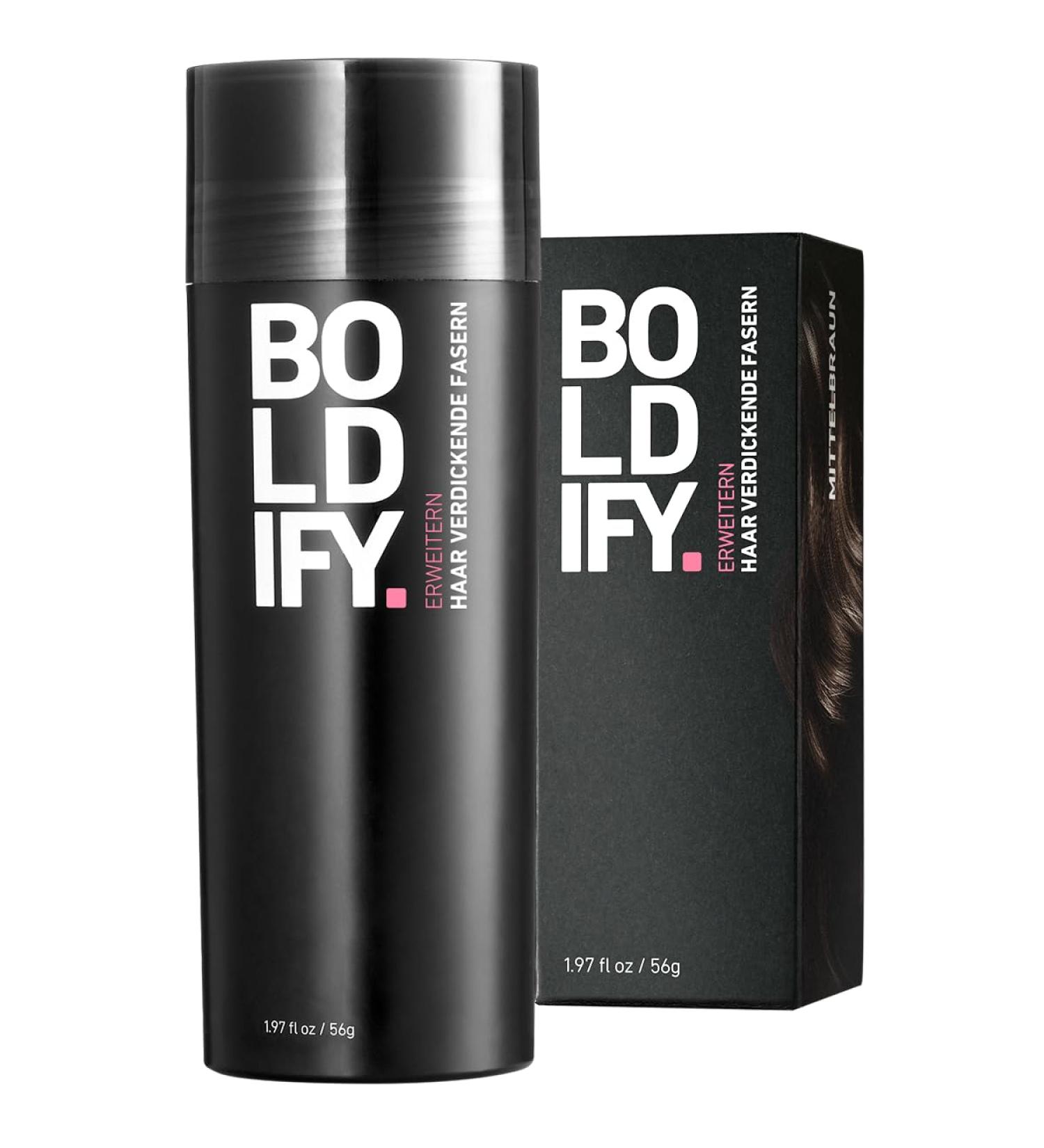 Boldify Scatter Hair Powder for Thinning Hair - Medium Brown 56g | Natural Invisible Hair Loss Solution for Men & Women - Instant Coverage in 15 Seconds - Buy Online on GoSupps.com