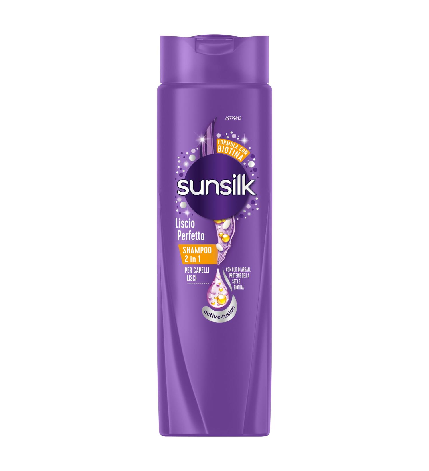 Sunsilk Liscio Perfetto 2-in-1 Shampoo & Conditioner with Argan Oil Silk Proteins & Biotin for Smooth Healthy Hair - 250ml - Buy Online on GoSupps.com