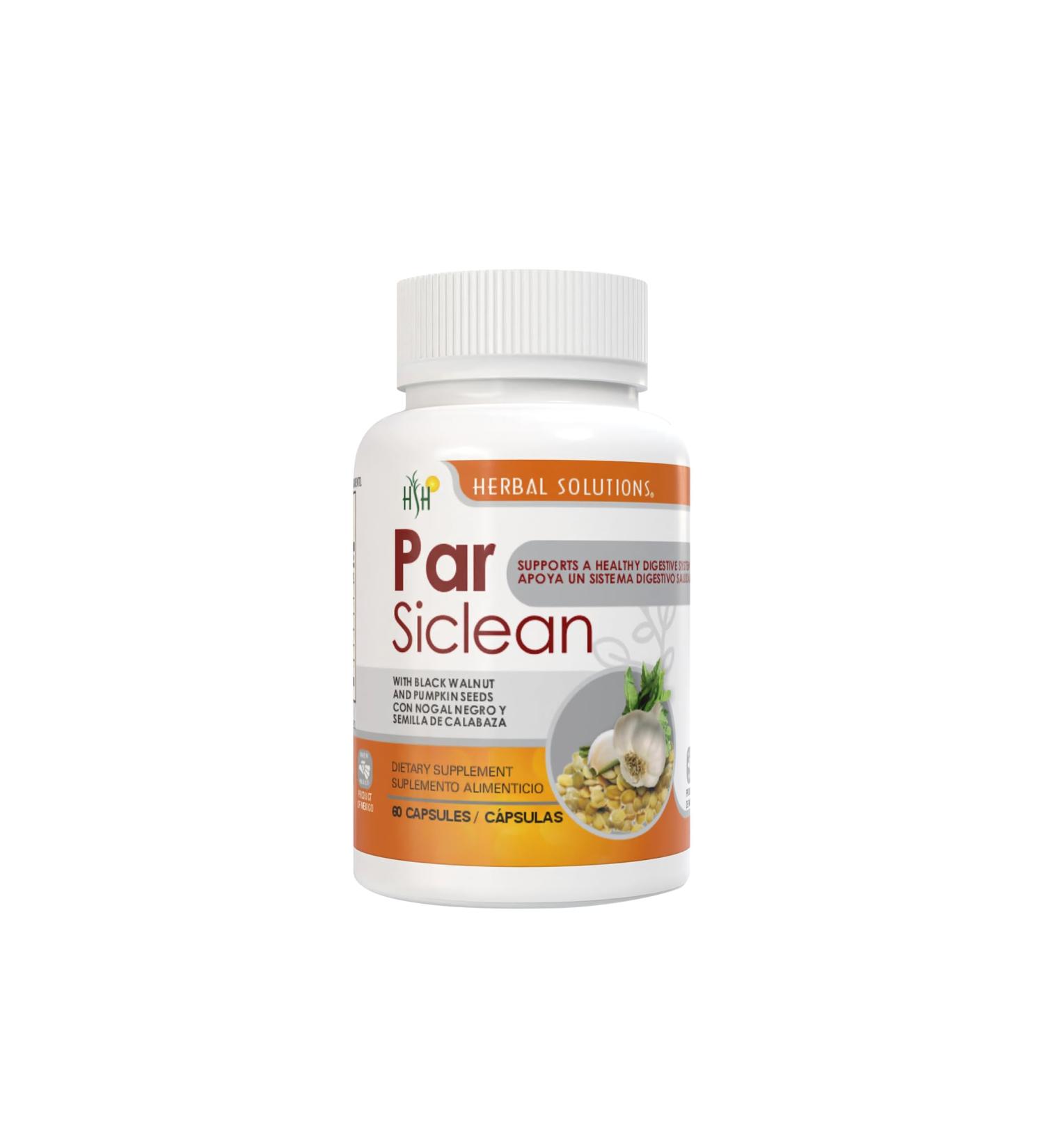 Herbal Solutions PAR Siclean - Traditional Intestinal Cleansing Support Supplement with Chaparro Amargo - 60 Capsules - Natural Immune System Support Formula