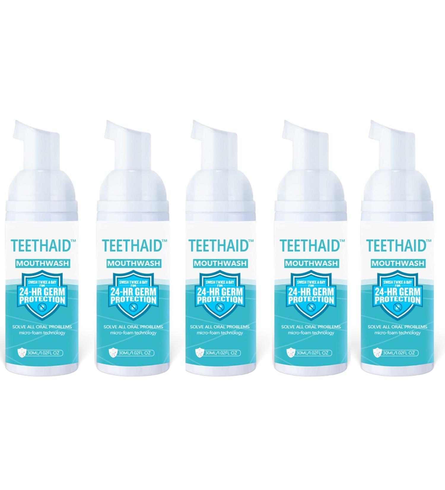 Teethaid Blanchissant Dentifrice Teethaid Mouthwash Teeth Aid Mouthwash Toothpaste Whitening Nature Peppermint Teeth Whitening Foam Toothpaste la pr vention et la gu rison des caries (5PCS) - Buy Online on GoSupps.com