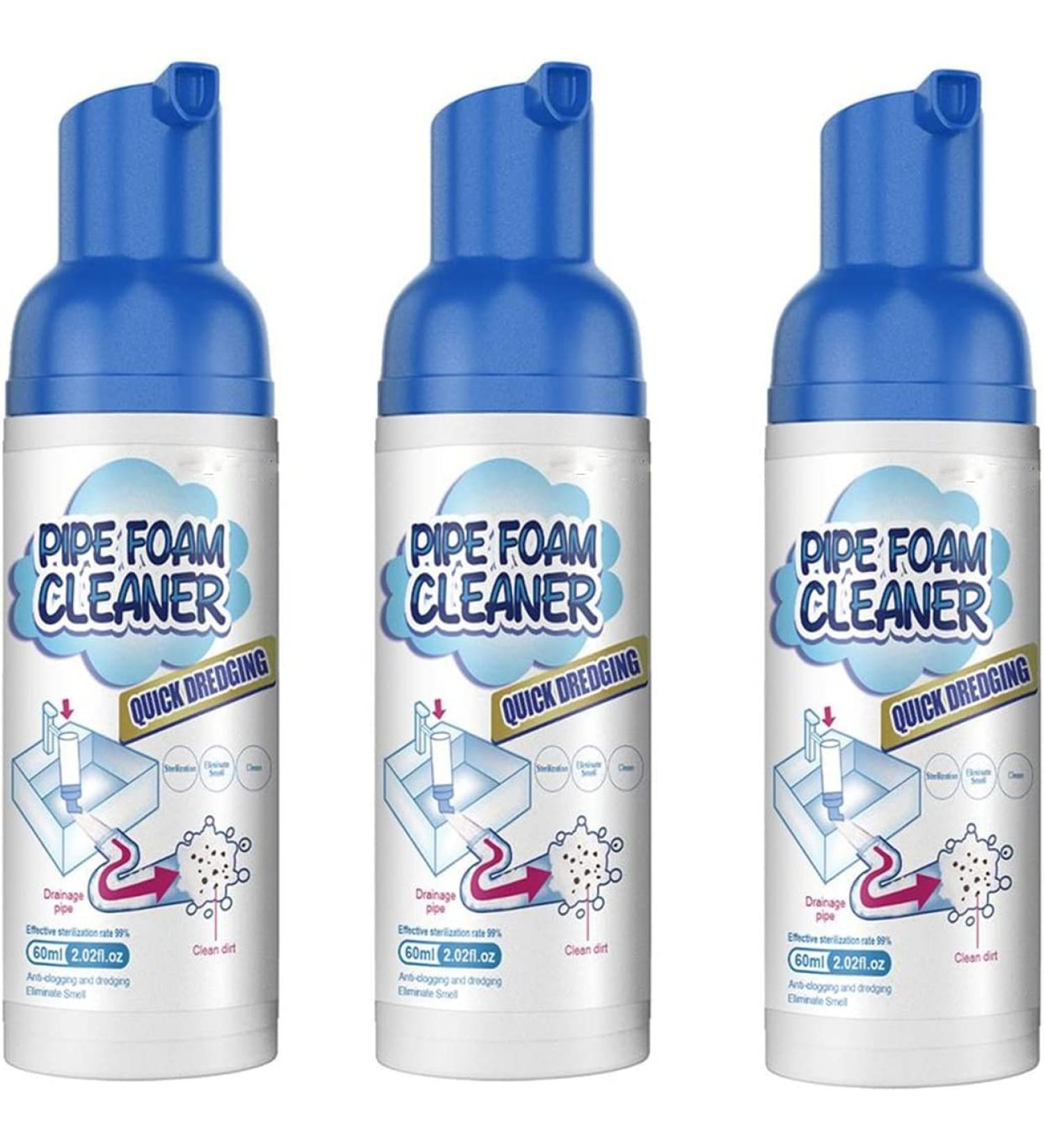 Drain Pipe Foam Cleaner Pipe Dredge Deodorant Clog Remover Foam Pipe Cleaner Drain Foam Cleaner Liquid Hair Drain Clog Remover & Cleaner For Toilets Sinks Tubs (3PC) - Buy Online on GoSupps.com