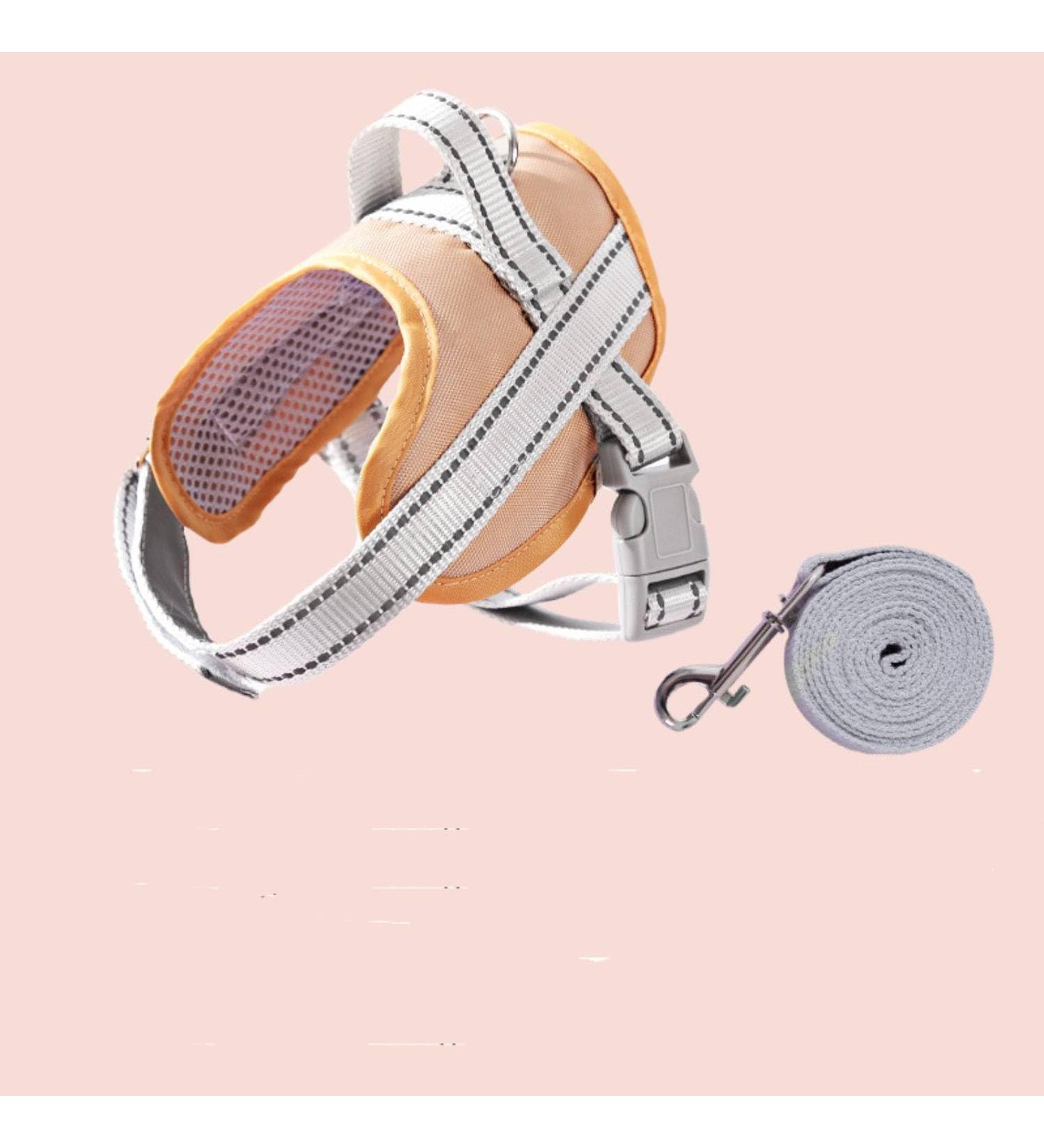 Fueegue Cat Harness with Leash Escape Proof Adjustable Soft for Cats and Dogs Puppy Harness Khaki M