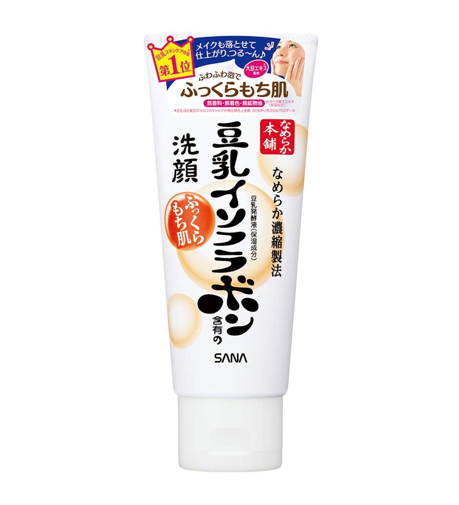 Nameraka Honpo Sana Isoflavone Cleansing Foam Wash 150g - Gentle Face Cleanser for Soft, Smooth Skin - Buy Online on GoSupps.com