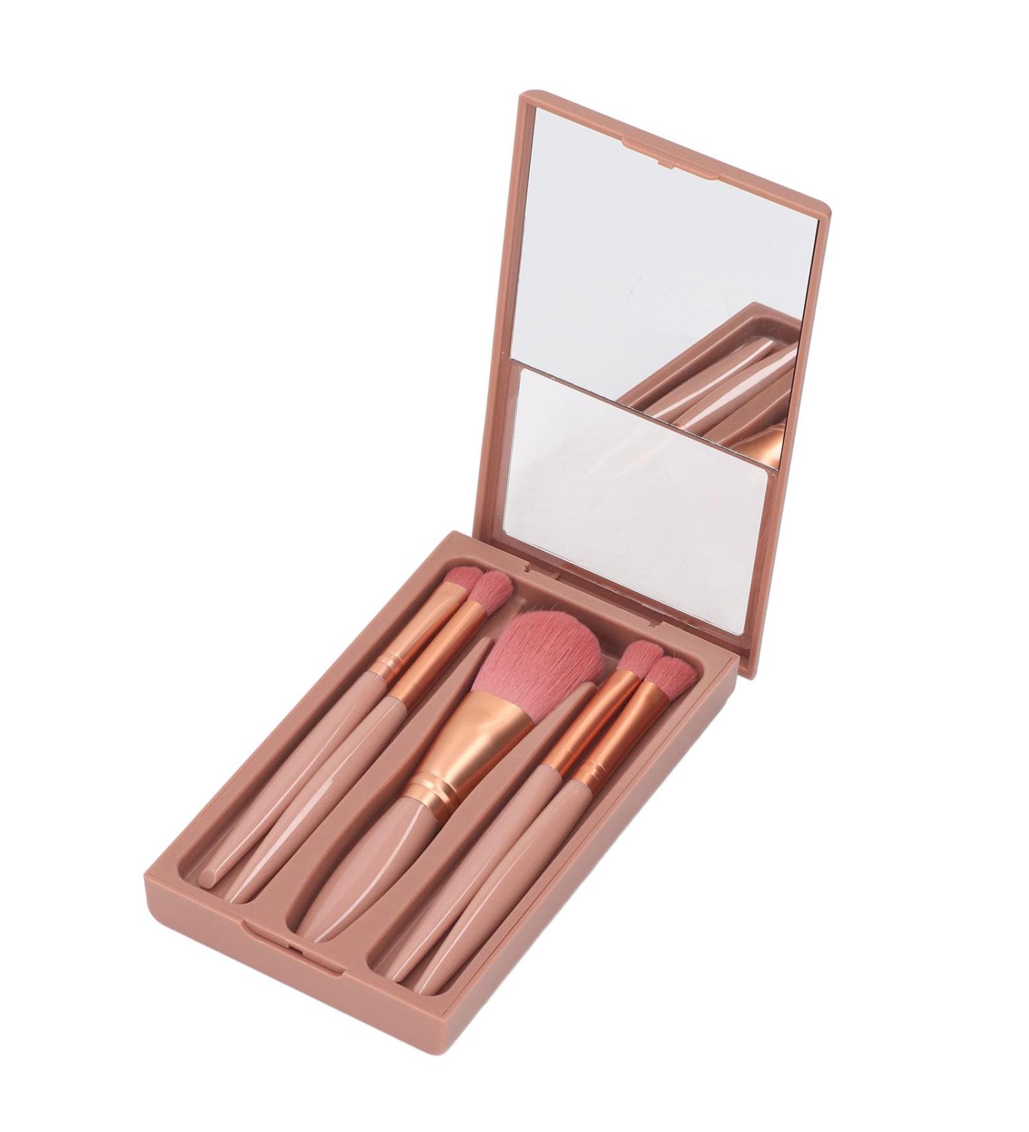 BEIJIALY Travel Small Makeup Brush Portable Makeup Brush Set of 5 Loose Powder Eyeshadow Brush Portable Skin Friendly Soft Cosmetic Brush for Beginner Professional - Buy Online on GoSupps.com