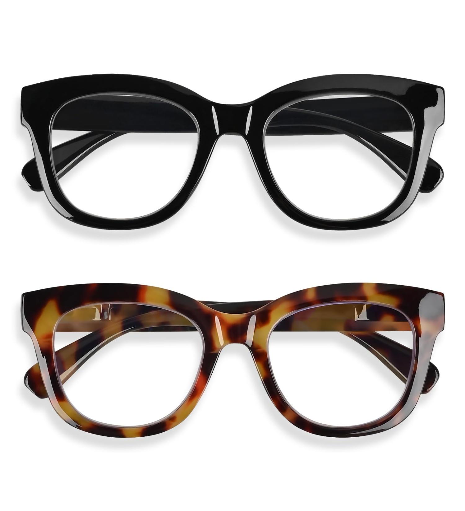 Areyeth Oversized Retro Reading Glasses for Women - Oprah Style Blue Light Blocking Readers (2.50X) - Black & Yellow Tortoise - Buy Online on GoSupps.com