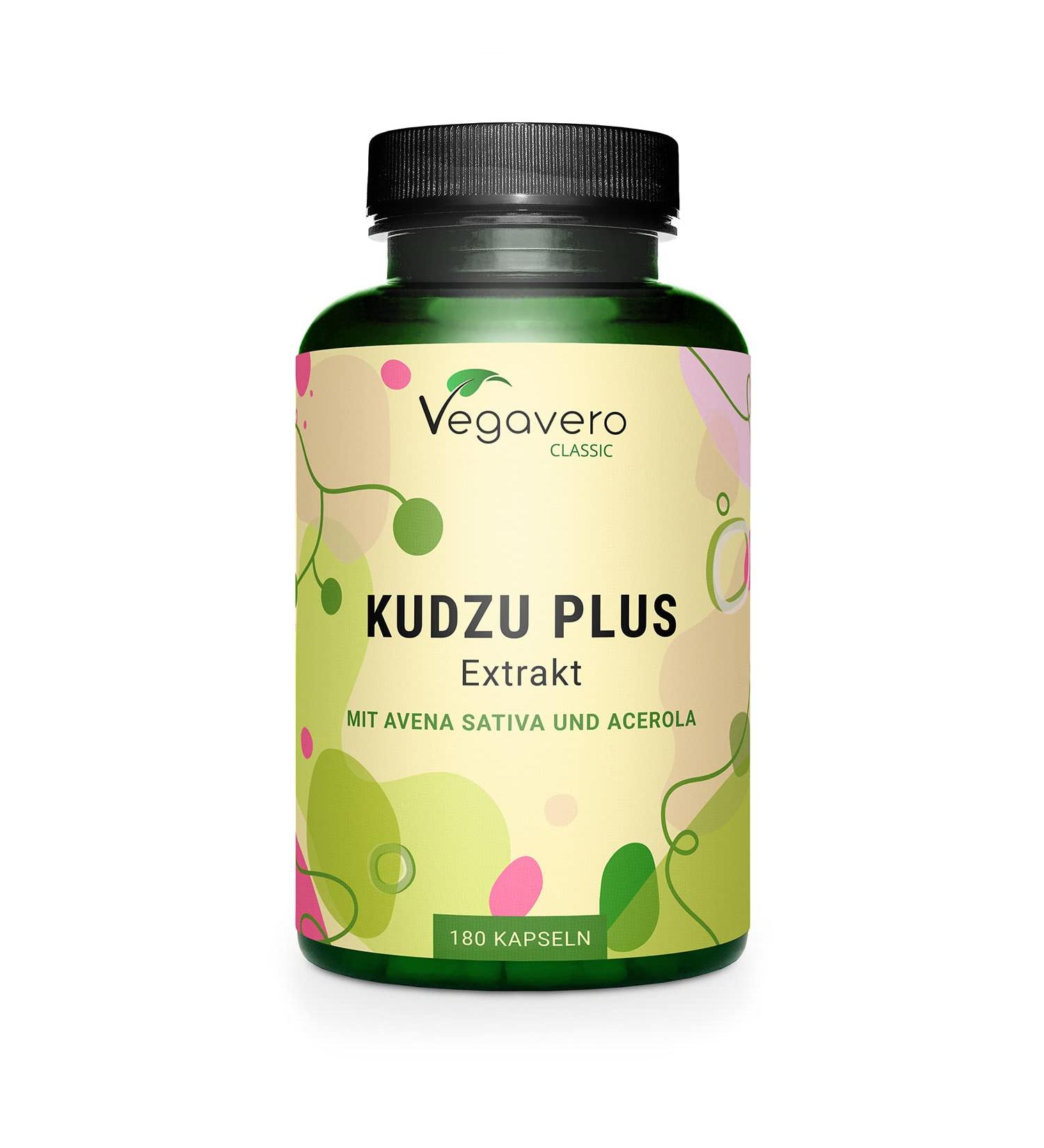 Kudzu Root Capsules Vegavero | 6000mg High Strength Extract | 8% Isoflavones | Alcohol Detox & Menopause Aid | Vegan | 180 Capsules - Buy Online on GoSupps.com