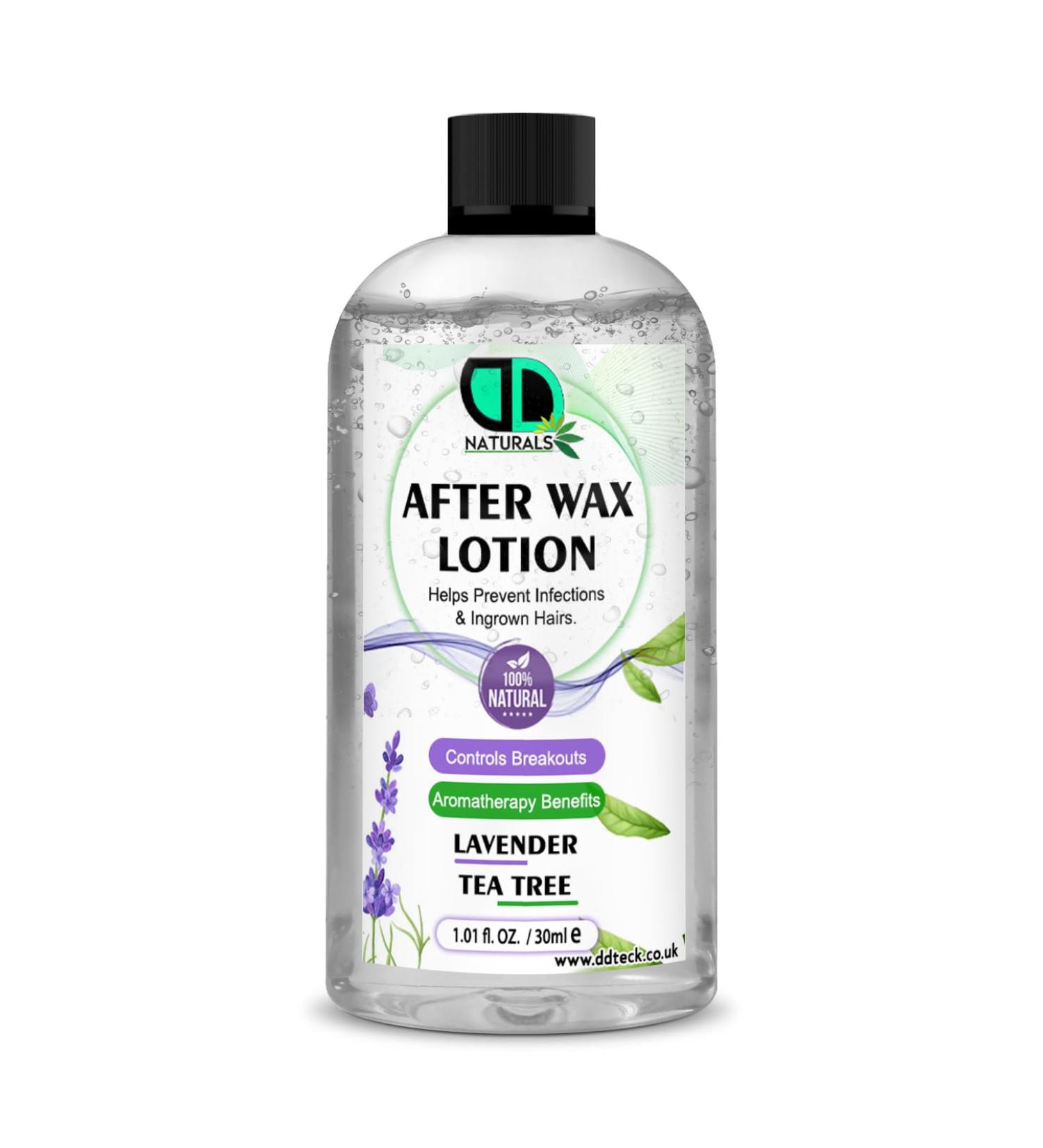 DD teck Lavender & Tea Tree Oil After Wax Lotion - Soothes and calms skin moisturizes and nourishes prevents ingrown hairs and bumps accelerates skin healing feeling of