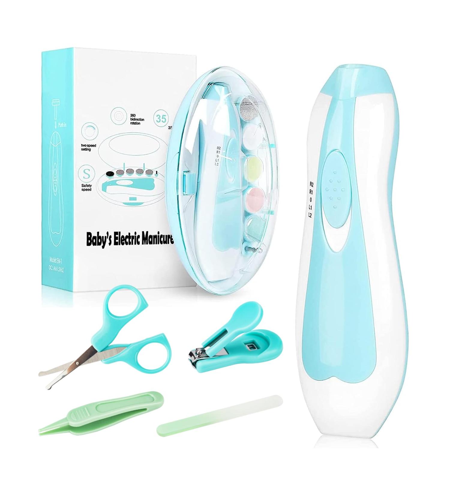 Electric Nail File Drill for Baby No Sharp Claws Hurt 6 in 1 Safety Cutter Trimmer Clipper for Toes and Fingers (Blue) (Blue-18 in 1) - Buy Online on GoSupps.com