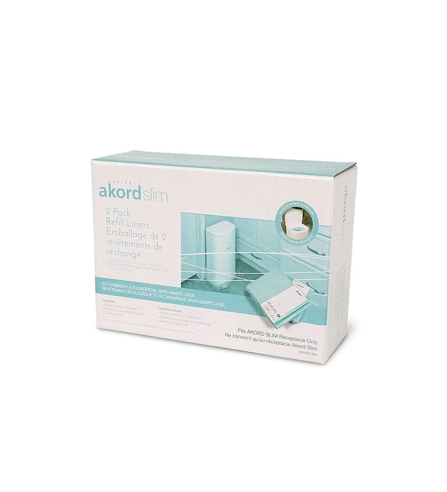 Janibell Akord Diaper Disposal Liners 2-Pack Refills for 280 Slim Model - Scented Continuous Liner System - Buy Online on GoSupps.com