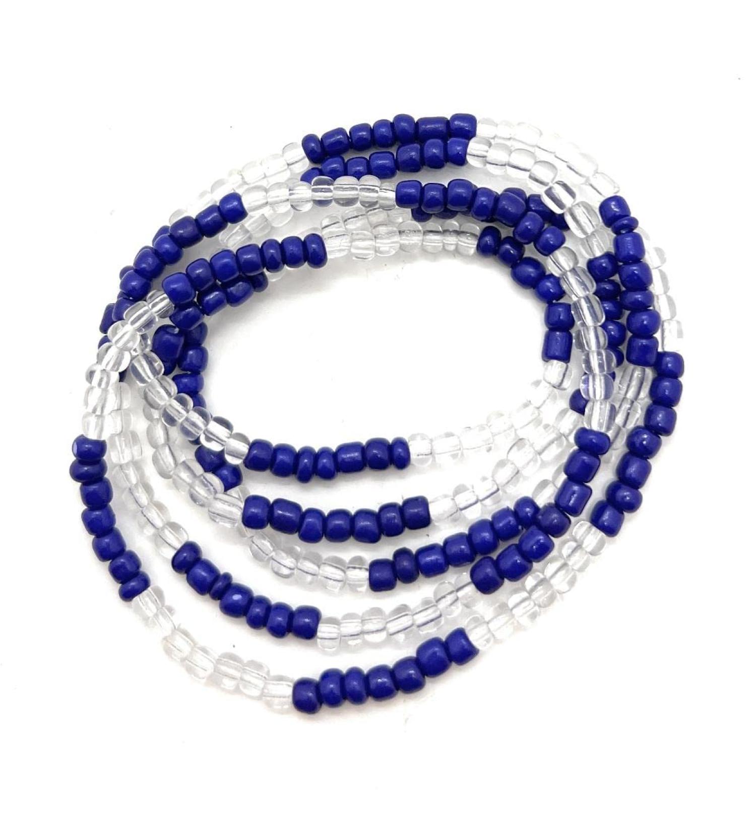 Collares de Cuentas Santeria Orisha Eleke Elekes Collar EK-104 - Yemaya White/Blue