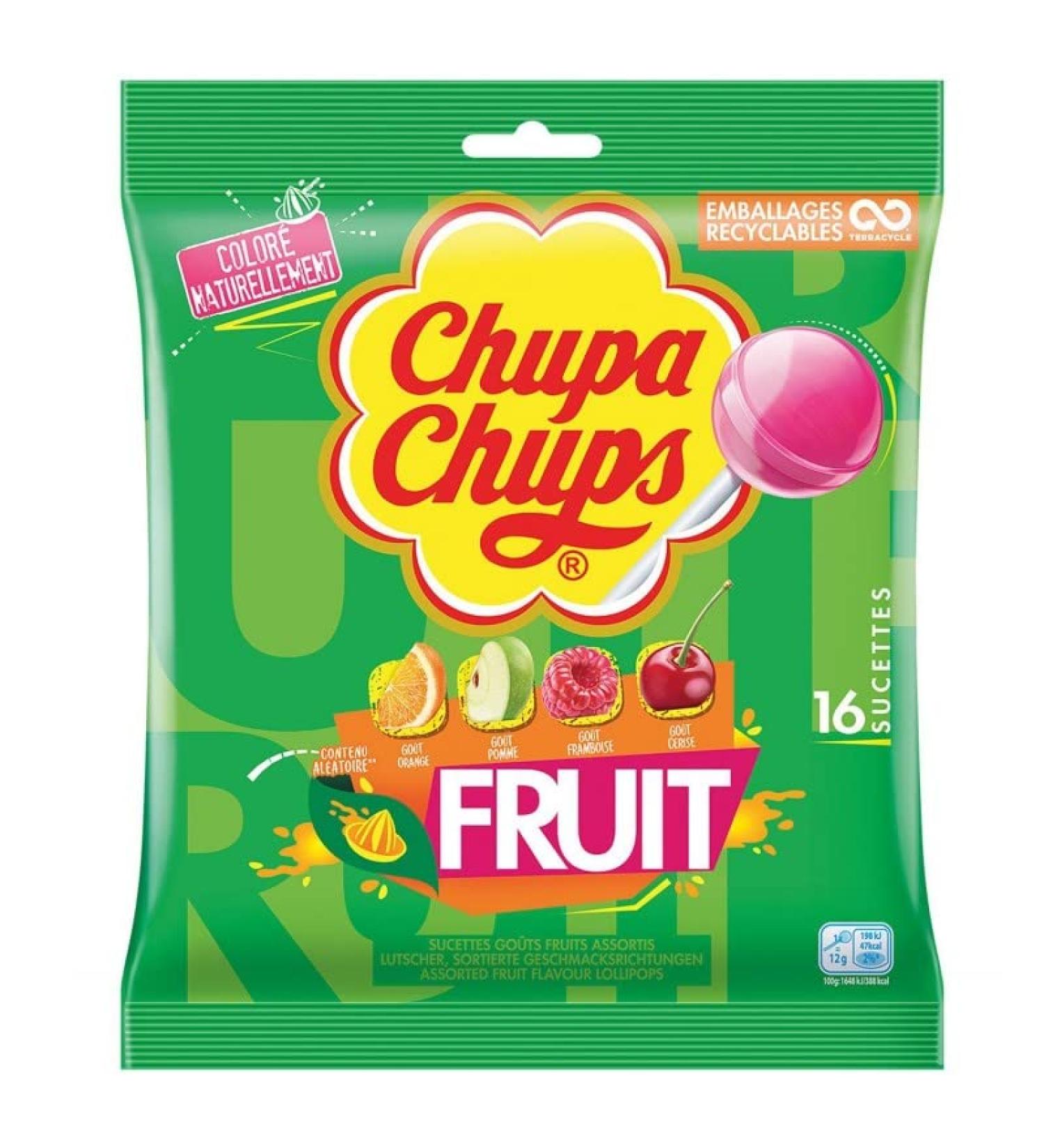 CHUPA CHUPS - Fruit Lollipops 192G - Pack of 4 - Sold in Packs - Buy Online on GoSupps.com