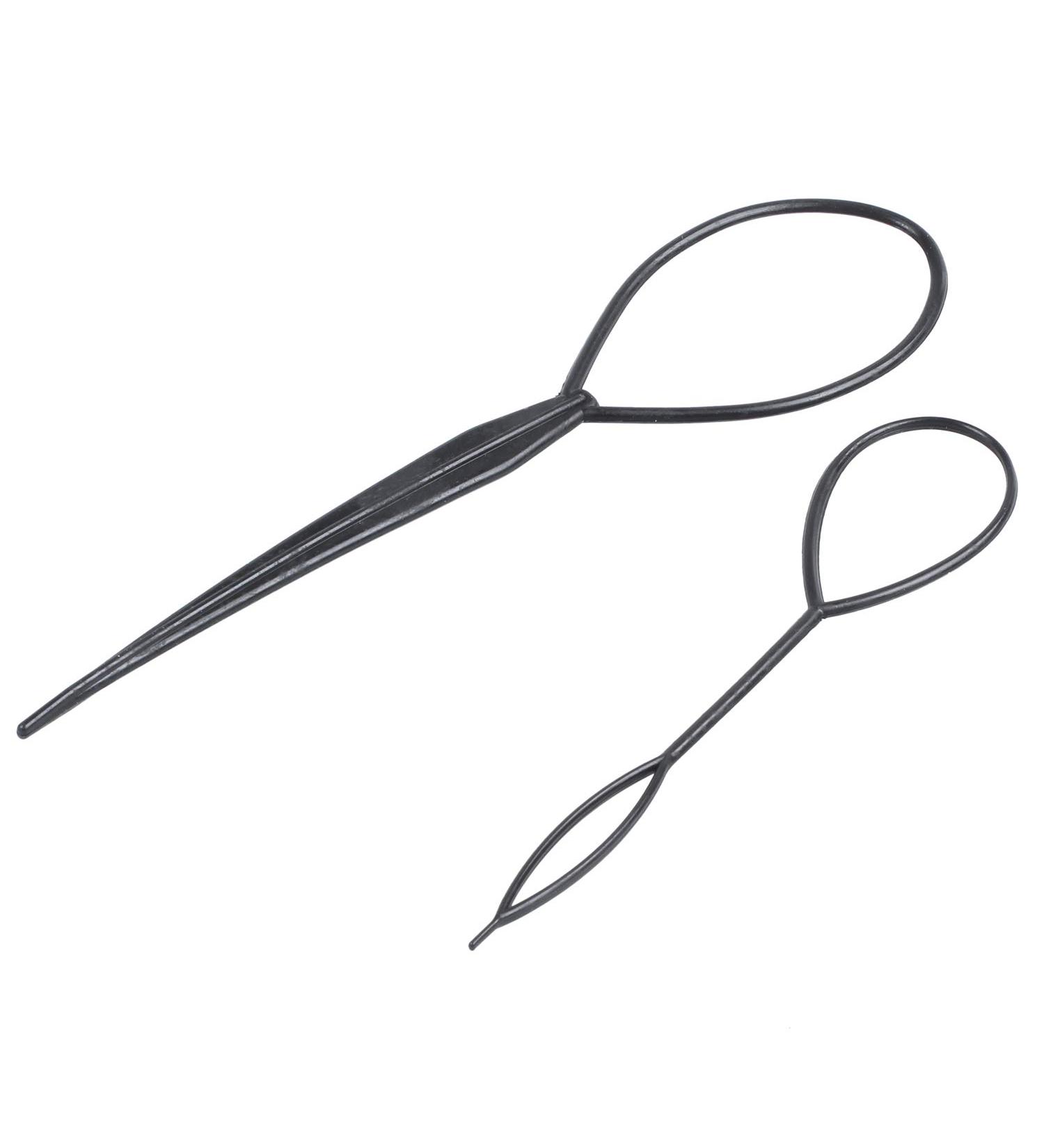 LQNB Topsy Tail Hair Twister Styler - 2 Pcs Hair Styling Aid for Perfect Loops - Black Hairstyle Tool - Buy Online on GoSupps.com