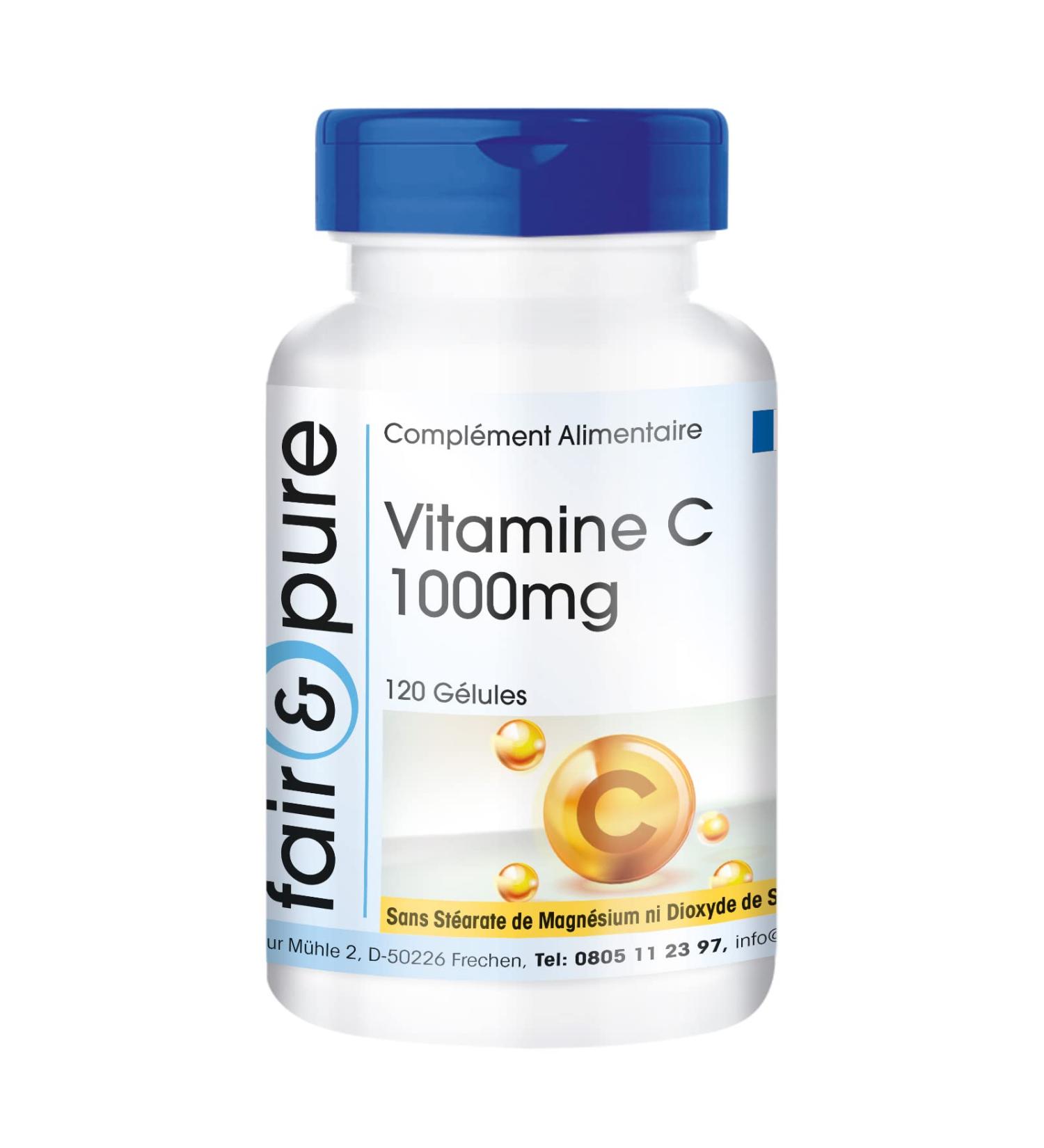 Fair & Pure - Vitamine C 1000 mg - 120 g lules - tamponn e hautement dos e et biodisponible - v g talien - fabrication de qualit allemande - Buy Online on GoSupps.com