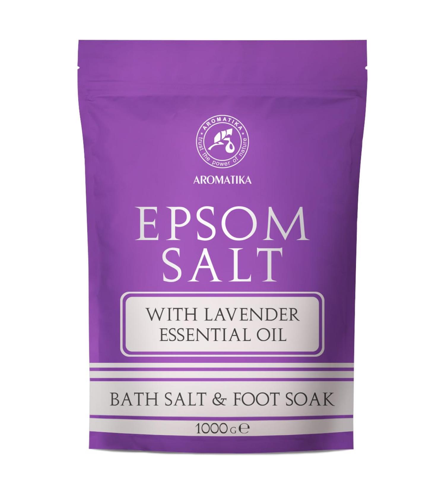Epsom Bath Salt with Lavender Essential Oil - 35Oz | Pure Magnesium Sulphate for Soothing Relaxation & Fatigue Relief | International Shipping Available - Buy Online on GoSupps.com