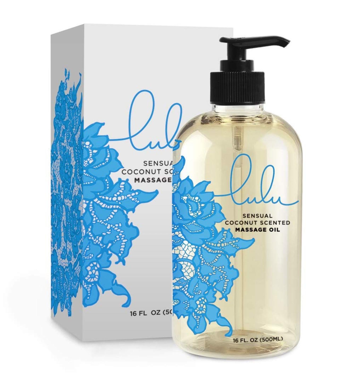Lulu Massage Oil with Fractionated Coconut Oil - 16 Ounce | Best Coconut Massage Oil for Relaxation & Hydration - Buy Online on GoSupps.com