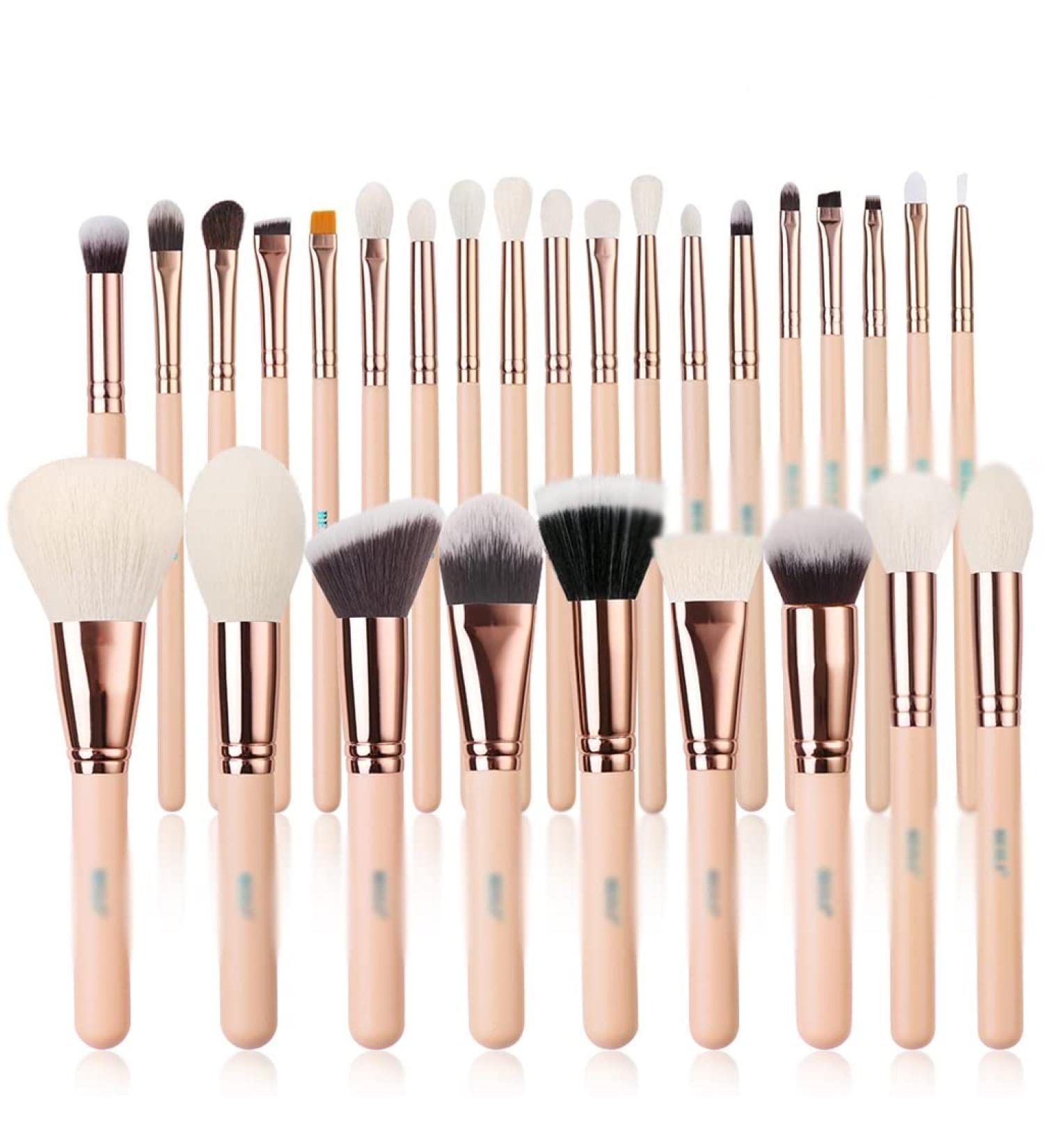Buy Pink Makeup Brushes Set - Powder Foundation Blush & Eyeshadow - 100% Natural Hair - International Shipping Available - Buy Online on GoSupps.com