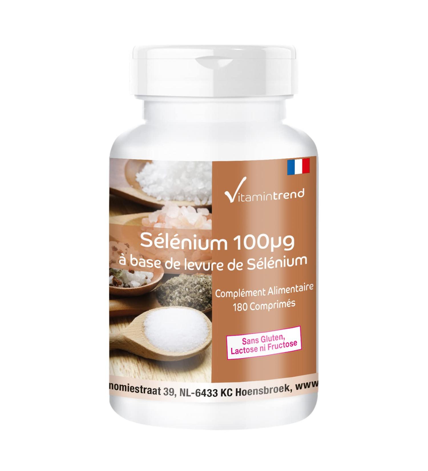 Selenium 100mcg - From Selenium Yeast - Vegan - Box of 180 tablets - ! FOR 6 MONTHS! | Vitamintrend  - Buy Online on GoSupps.com