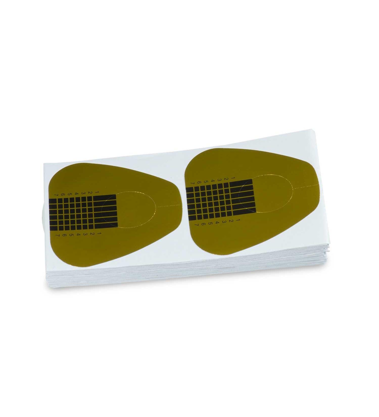 N&BF Profi modeling template gold round |100 roll self -adhesive paper templates for the modeling of gel and acrylic nails |Round art nail template gold