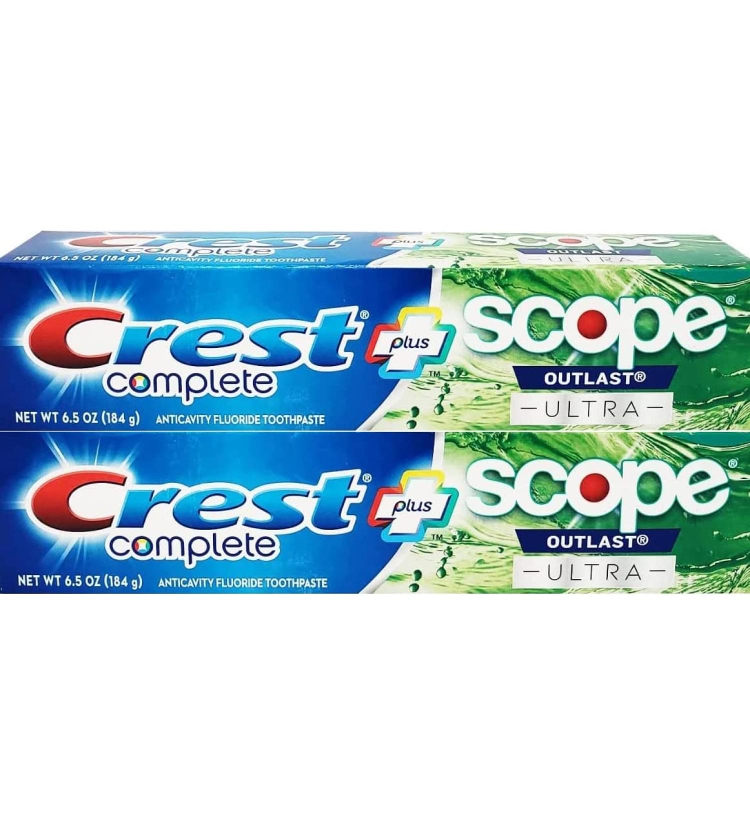 Crest Complete Whitening + Scope Outlast Ultra Toothpaste 6.5 oz (184g) - Pack of 2 - Buy Online on GoSupps.com