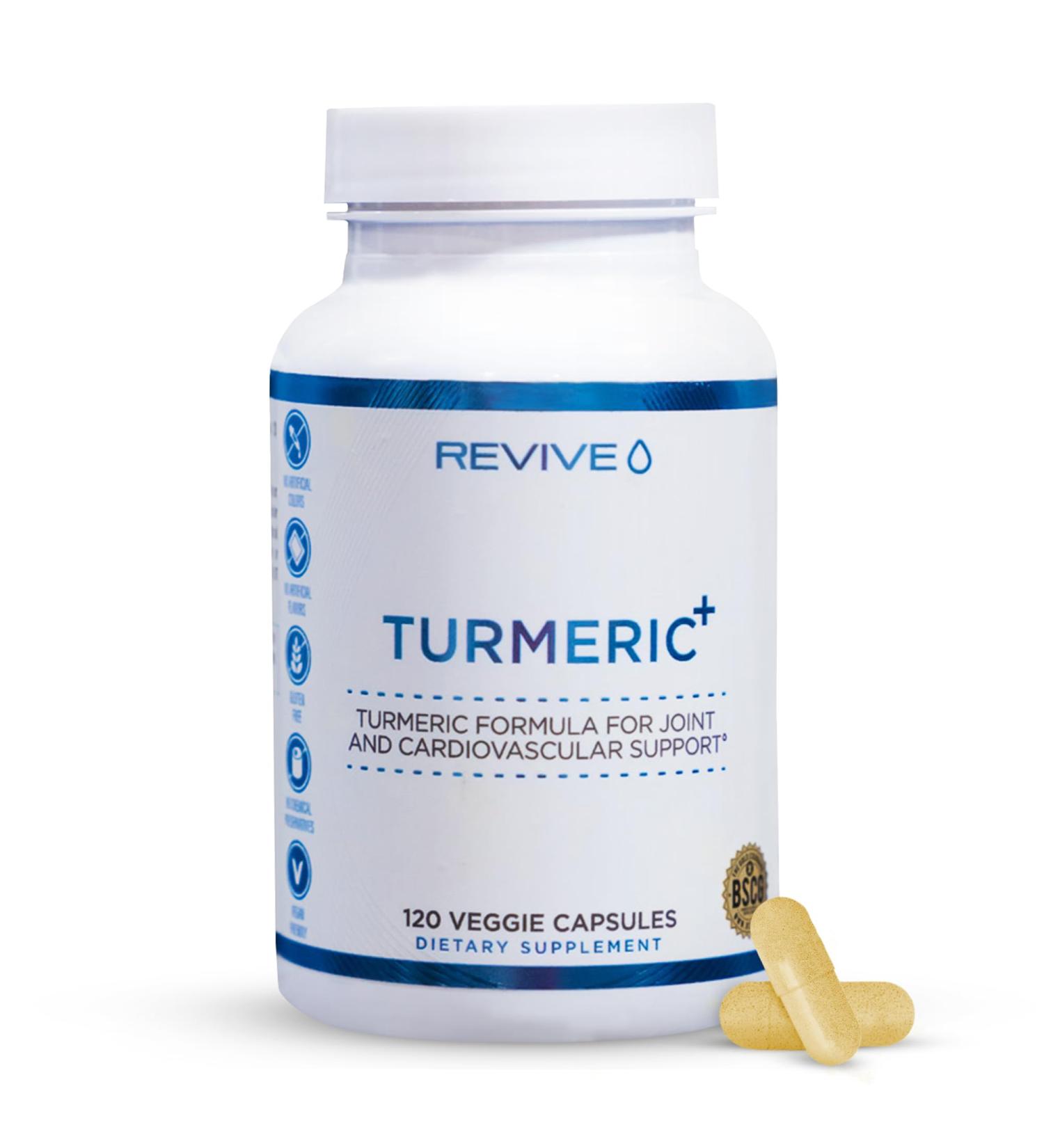 REVIVE MD Turmeric Curcumin with Black Pepper Joint Support Supplement - 120 Capsules - Buy Online on GoSupps.com