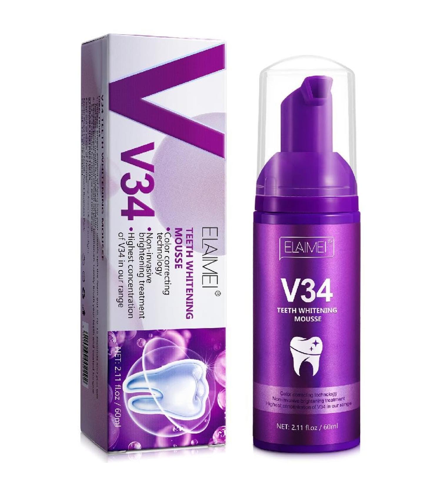 Teeth Whitening Toothpaste Mousse | Foaming Deep Clean & Tartar Removal | 60ml Oral Hygiene Foam - Buy Online on GoSupps.com