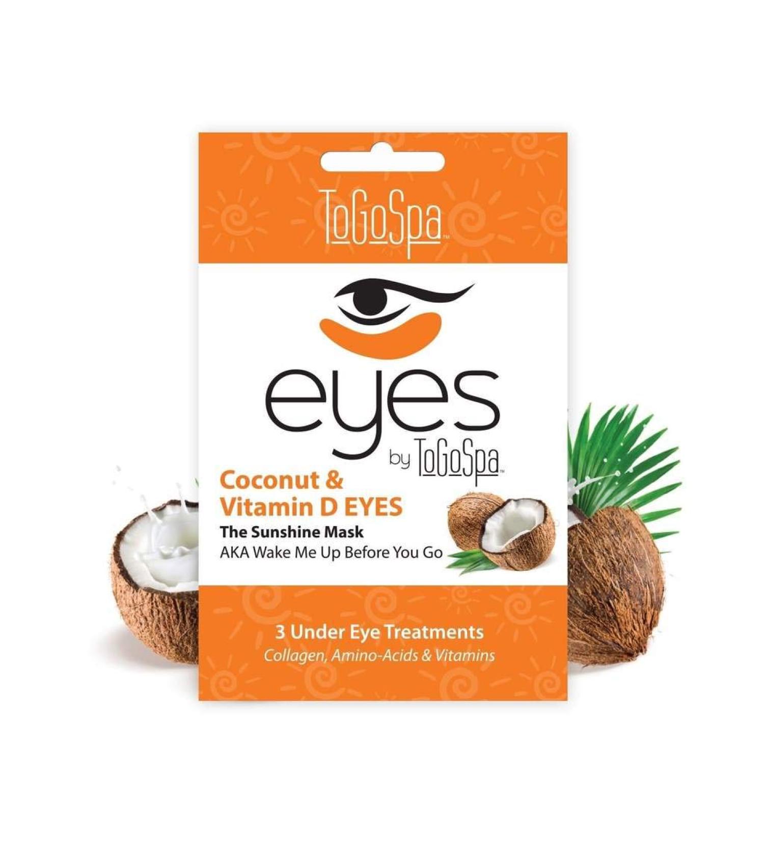 ToGoSpa Coconut Under Eye Repair - Hydrating Eye Masks for Dark Circles & Puffiness - 1pk (3 pairs) - International Shipping Available - Buy Online on GoSupps.com