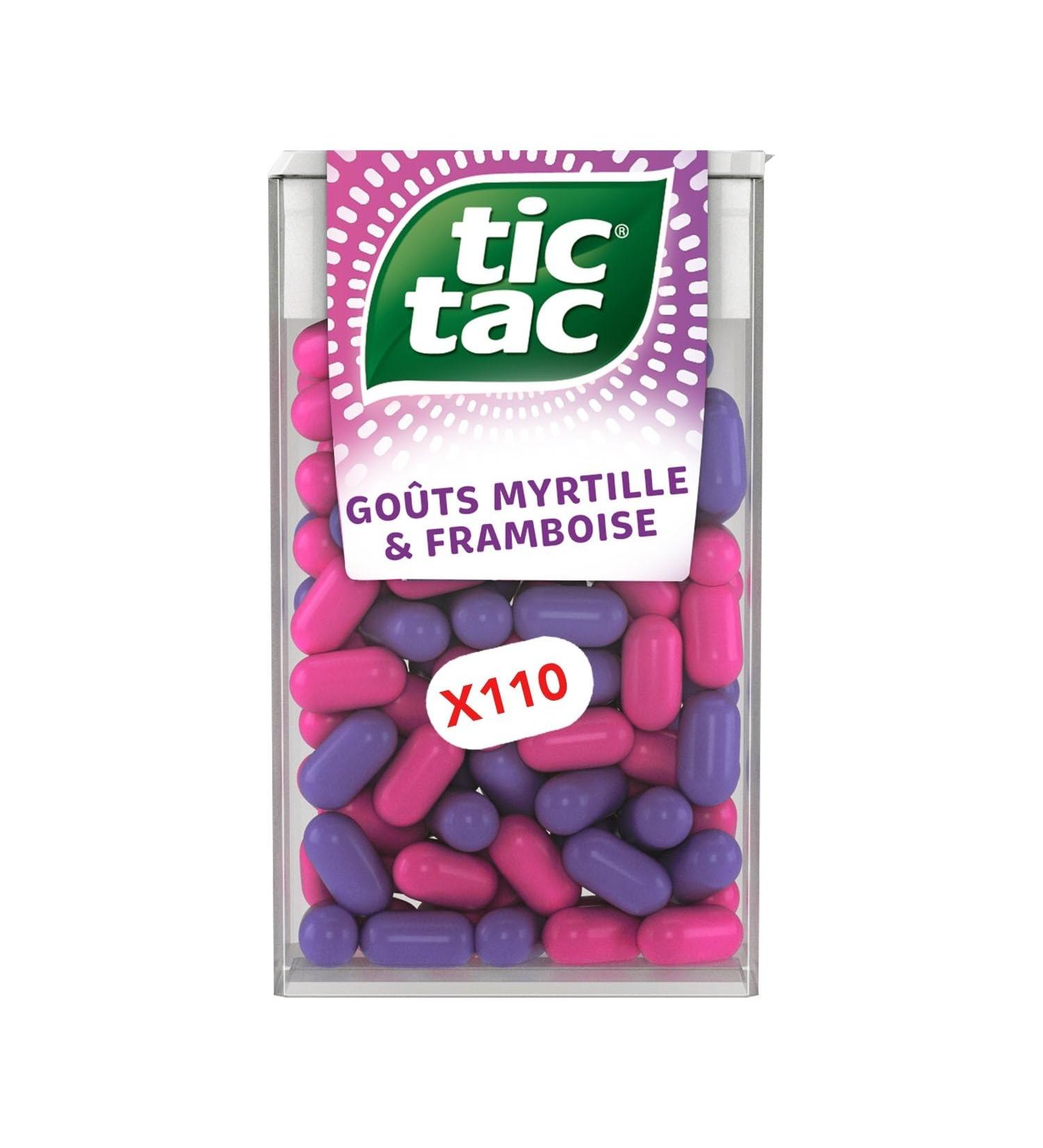 TIC TAC Pastilles Fruit es Myrtille & Framboise Saveur Intense et Fra cheur (54g 110 unit s) - Le lot de 6